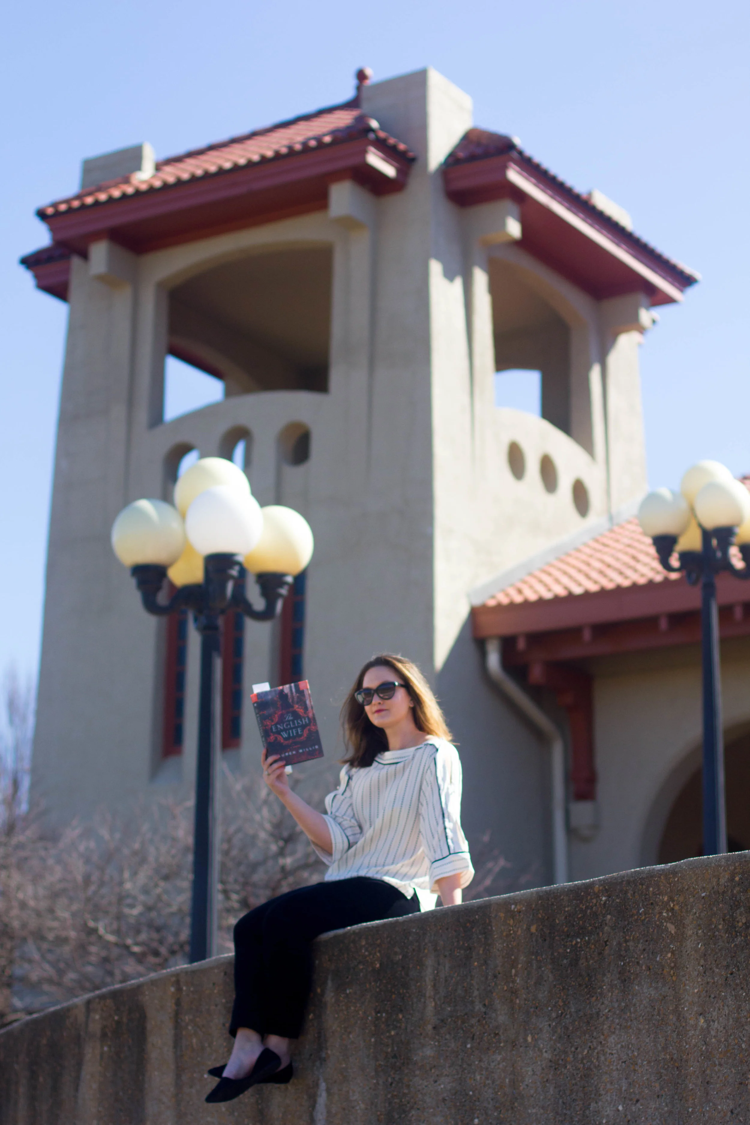 Reading The English Wife by Lauren Willig at the World's Fair Pavilion in St. Louis