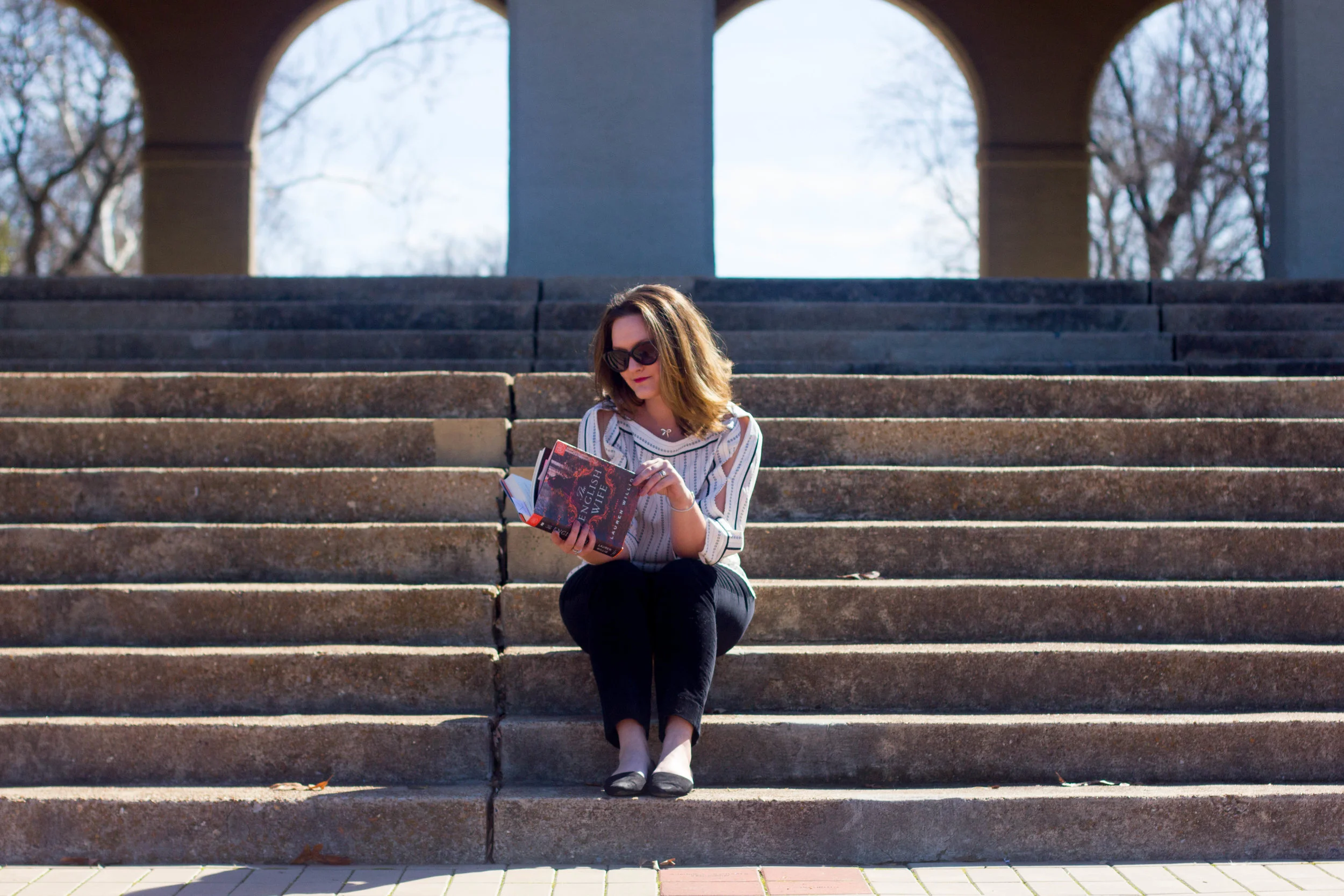 Reading The English Wife by Lauren Willig at the World's Fair Pavilion in St. Louis