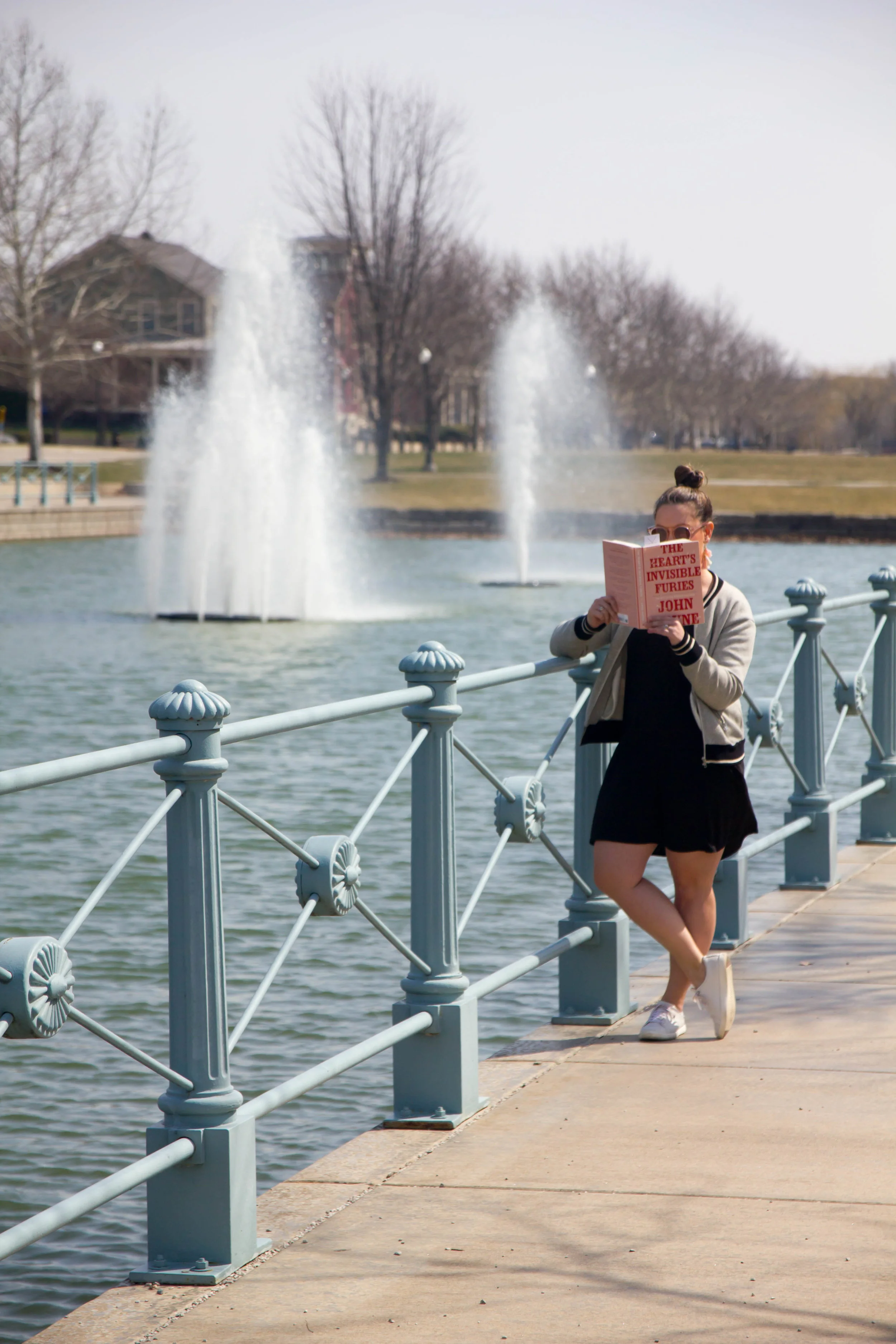 Reading The Heart's Invisible Furies by John Boyne in New Town at St. Charles, MO