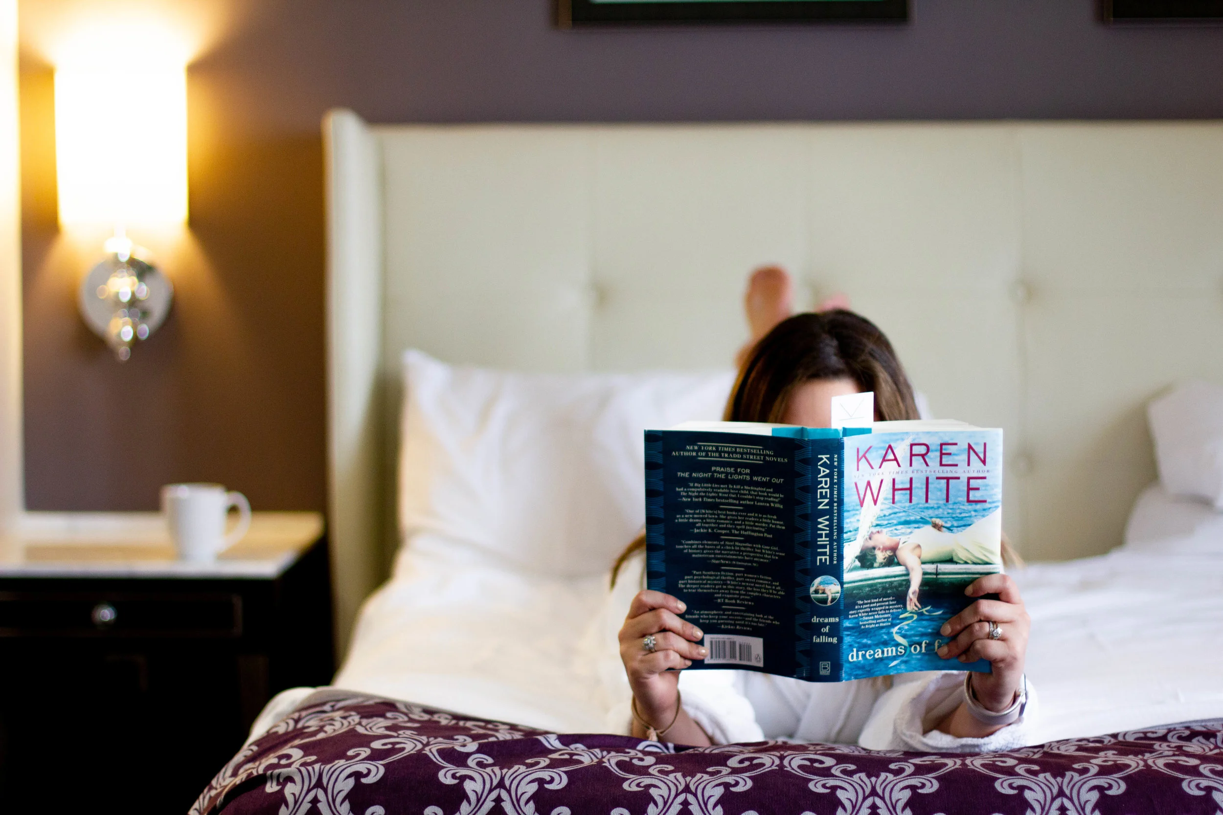 Reading Dreams of Falling by Karen White at the Ambassador Hotel in Kansas City, MO