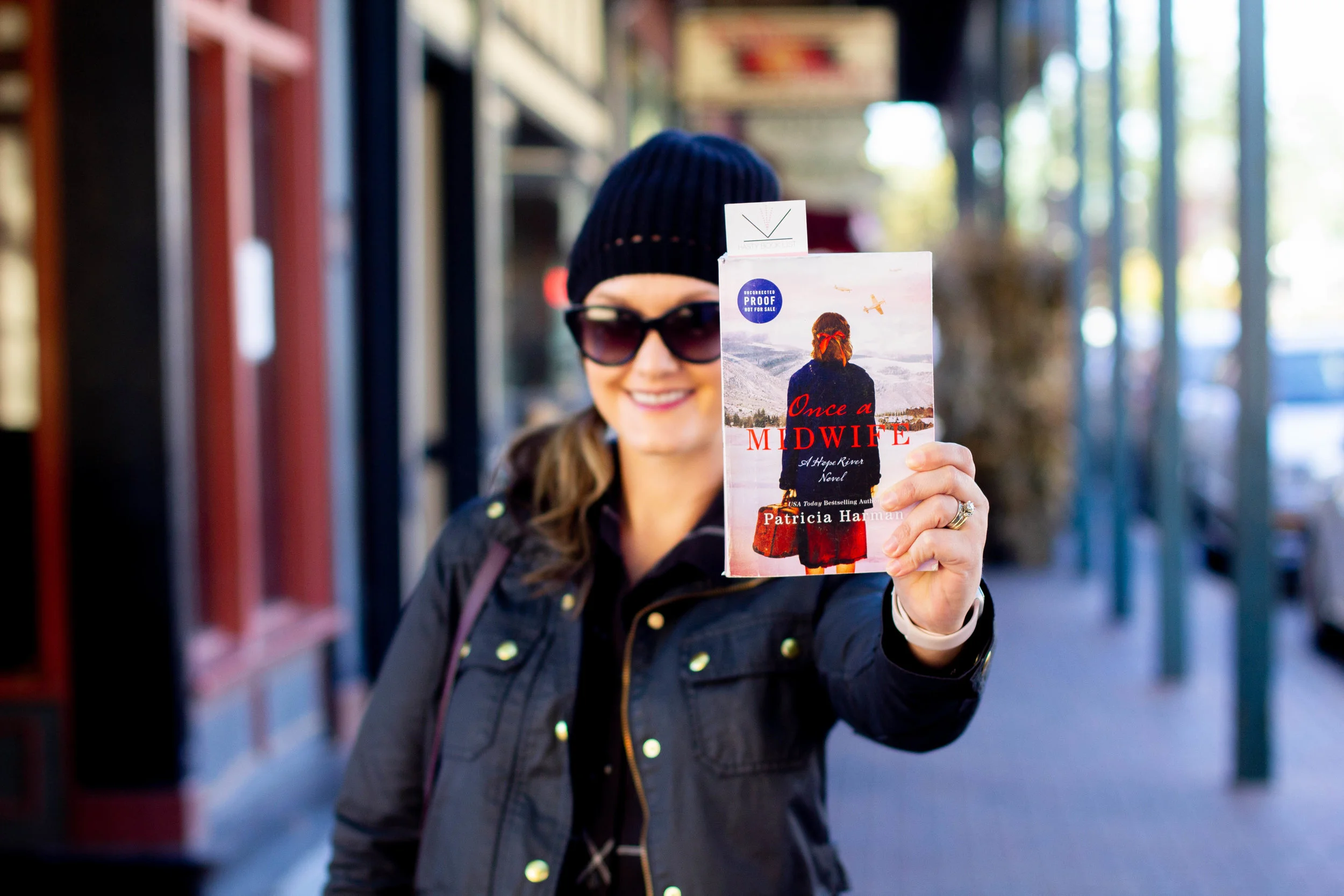 Reading Once a Midwife by Patricia Harman in Downtown Historic St. Charles, MO