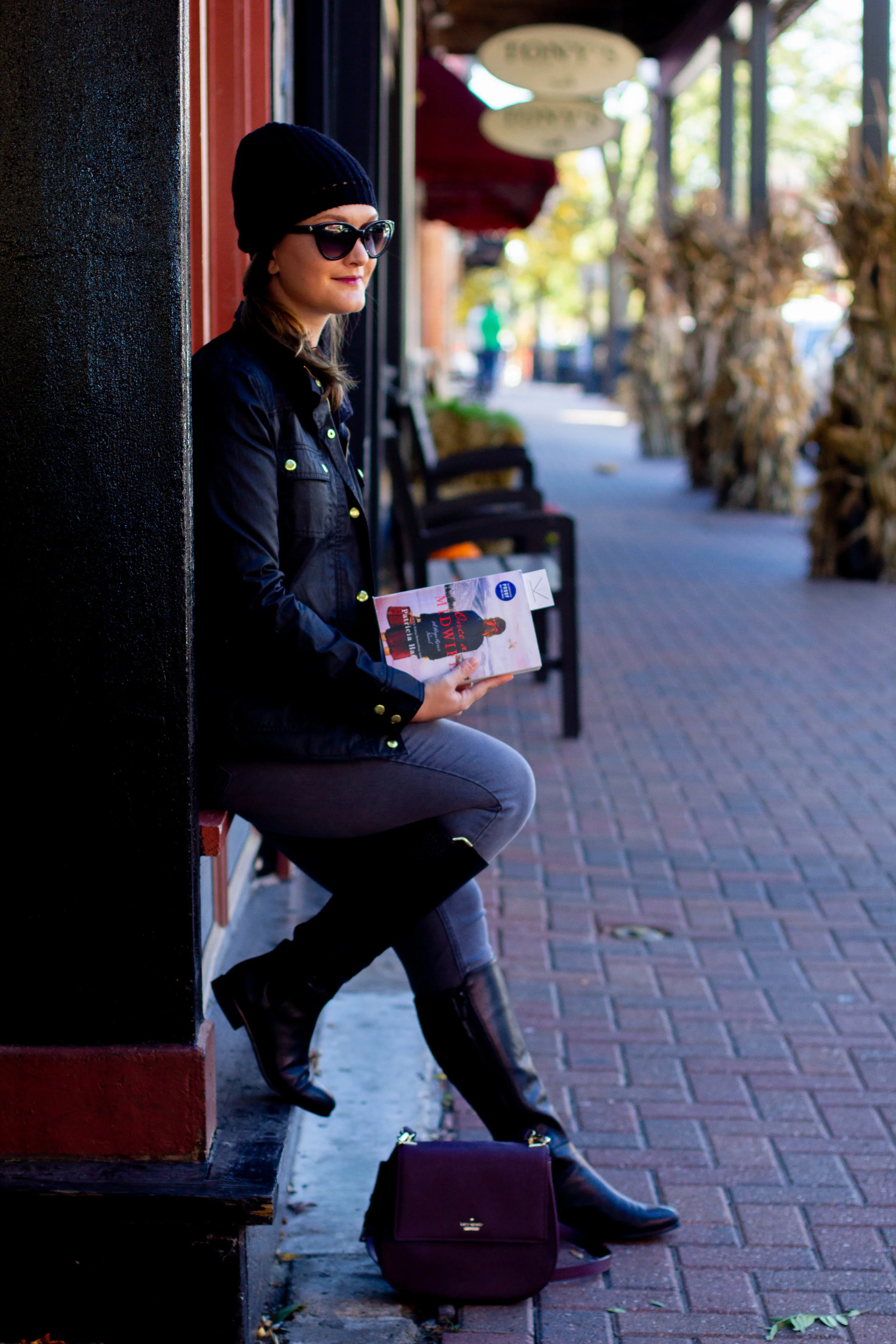 Reading Once a Midwife by Patricia Harman in Downtown Historic St. Charles, MO