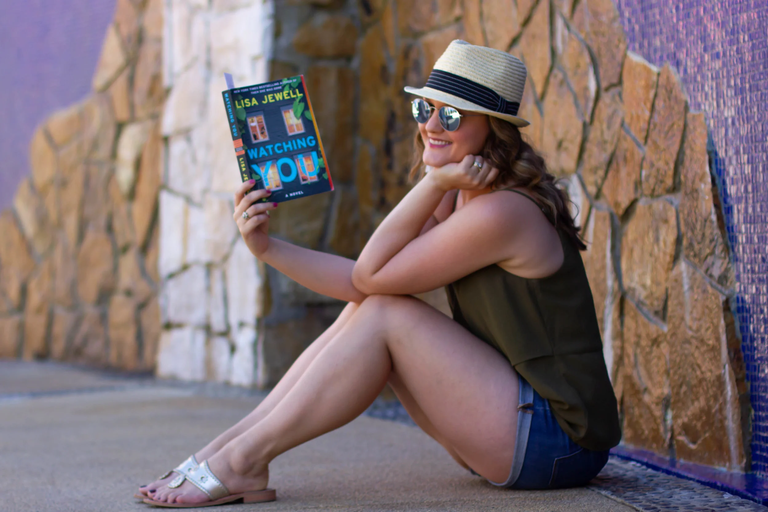 Reading Watching You by Lisa Jewell at Sirena del Mar in Cabo, Mexico