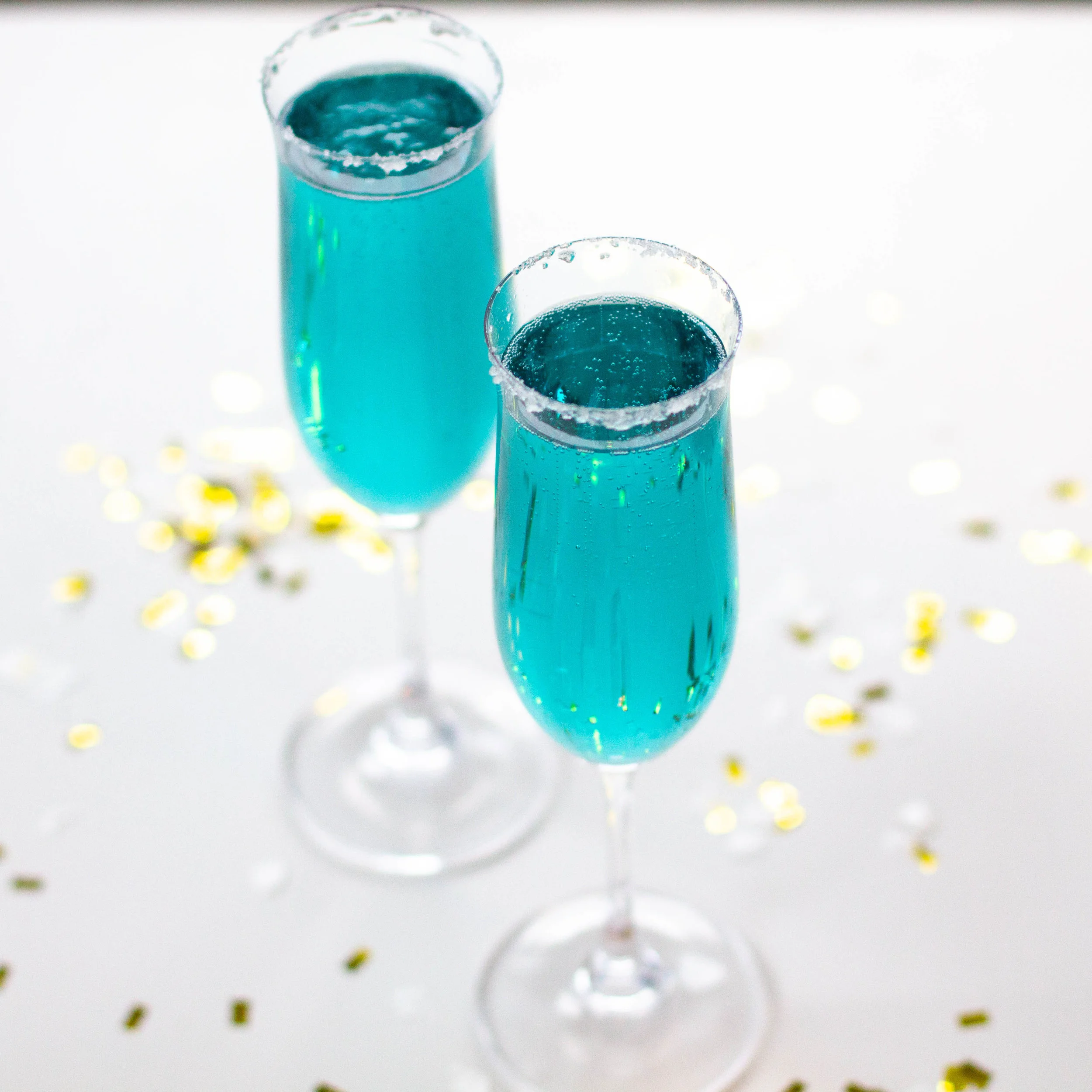 Blue Sparkle Champagne Cocktail