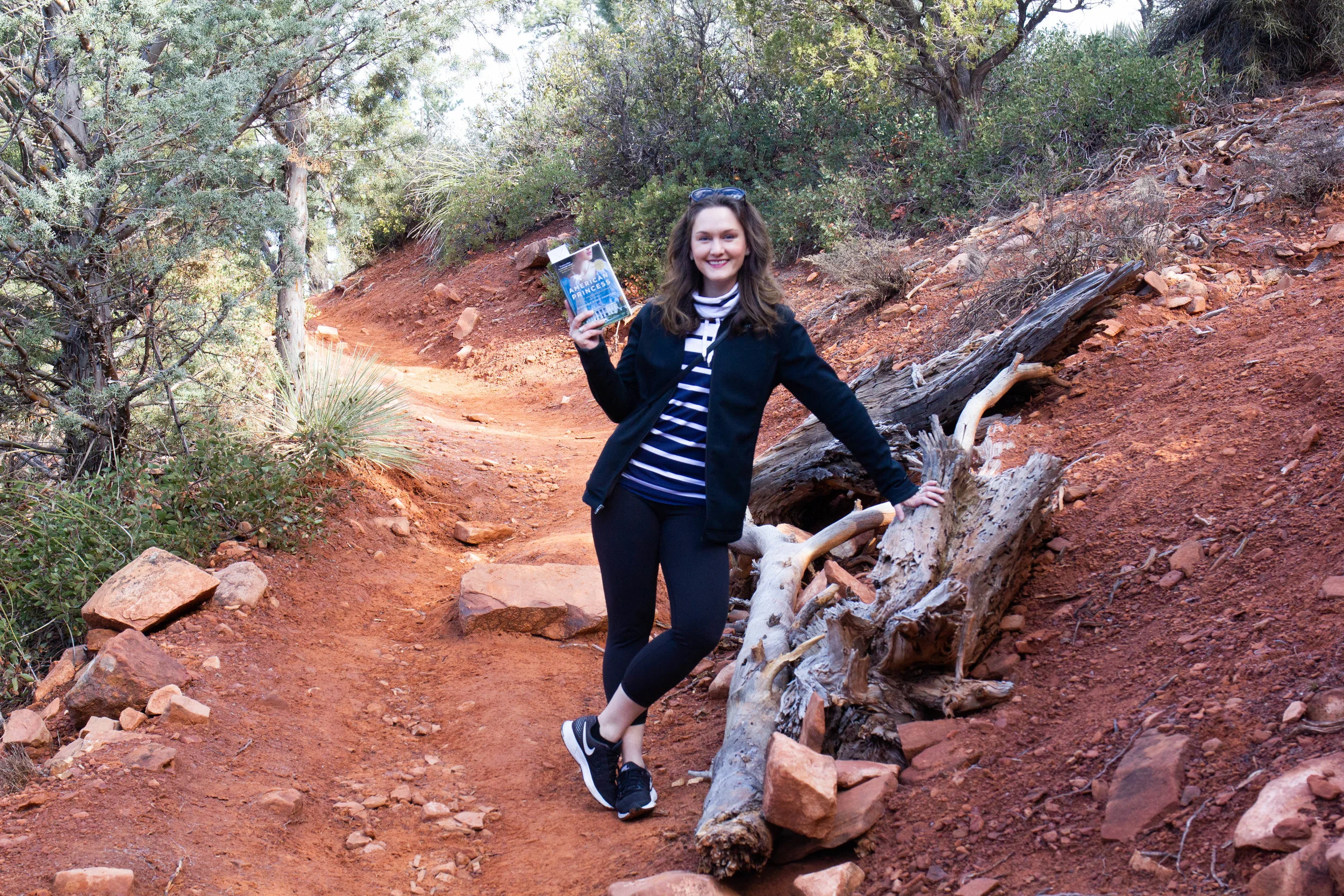 Reading American Princess by Stephanie Marie Thornton on the Soldiers Pass Trail to Seven Sacred Pools in Sedona, AZ