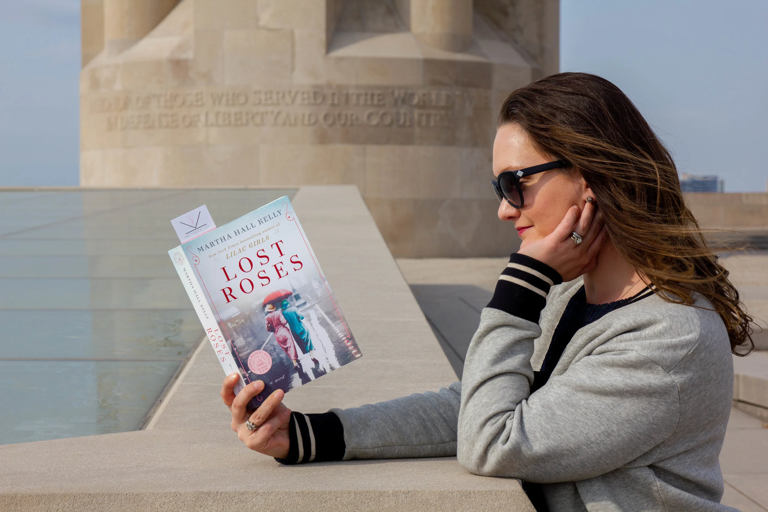 Reading Lost Roses by Martha Hall Kelly at the National WWI Museum and Memorial in Kansas City, MO
