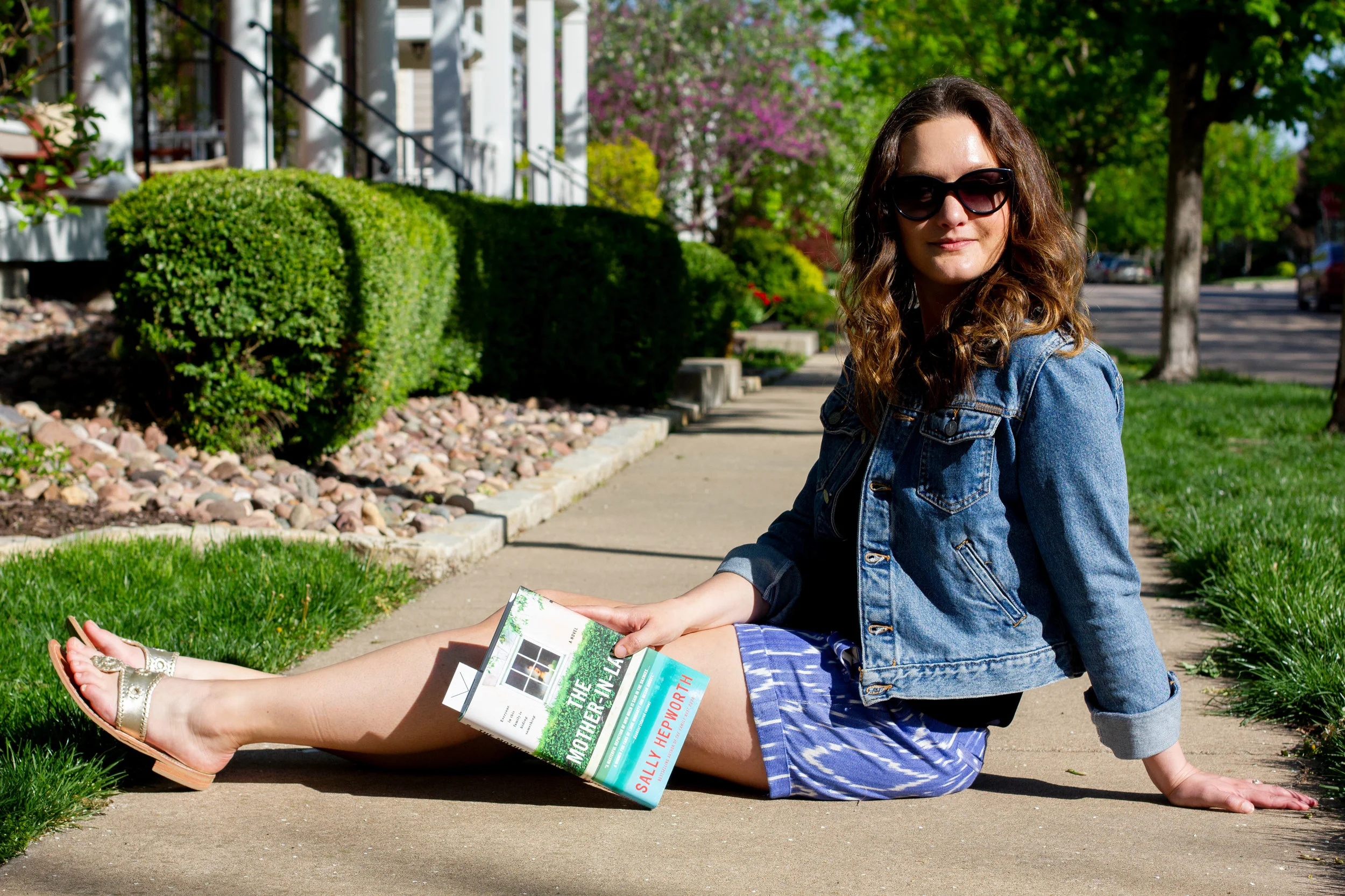 Reading The Mother-In-Law by Sally Hepworth in New Town at St. Charles, MO