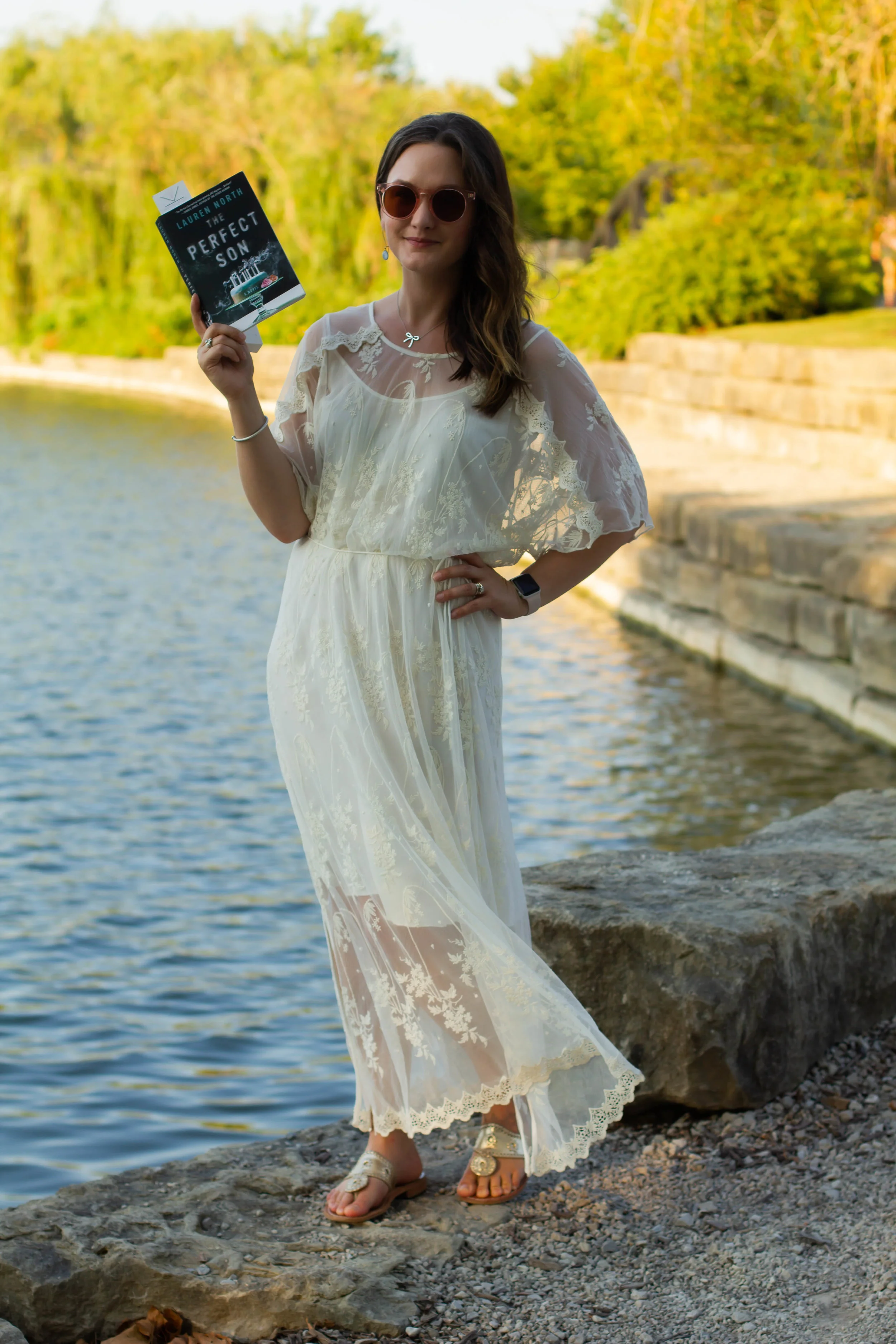 Reading The Perfect Son by Lauren North in New Town at St. Charles, MO