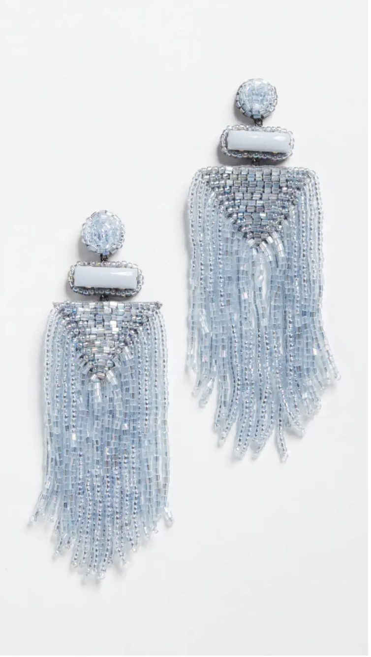 blue tassel earrings