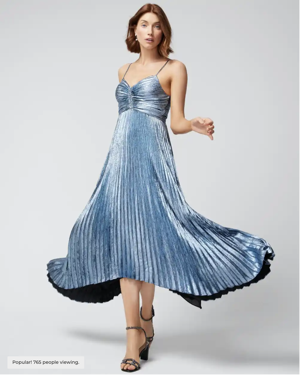 metallic midi dress