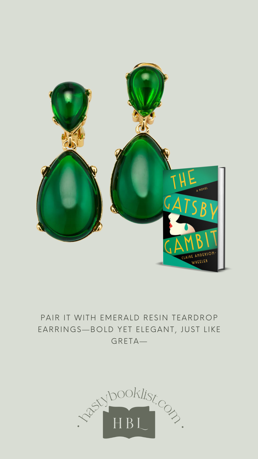 Emerald Resin Teardrop earrings