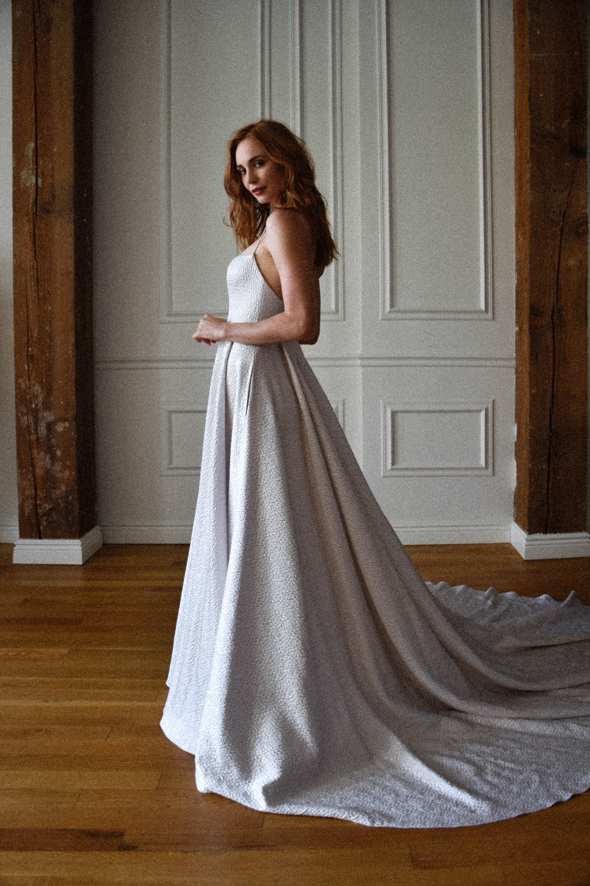 Arya silver wedding dress with straight neckline and light full skirt 3.jpg