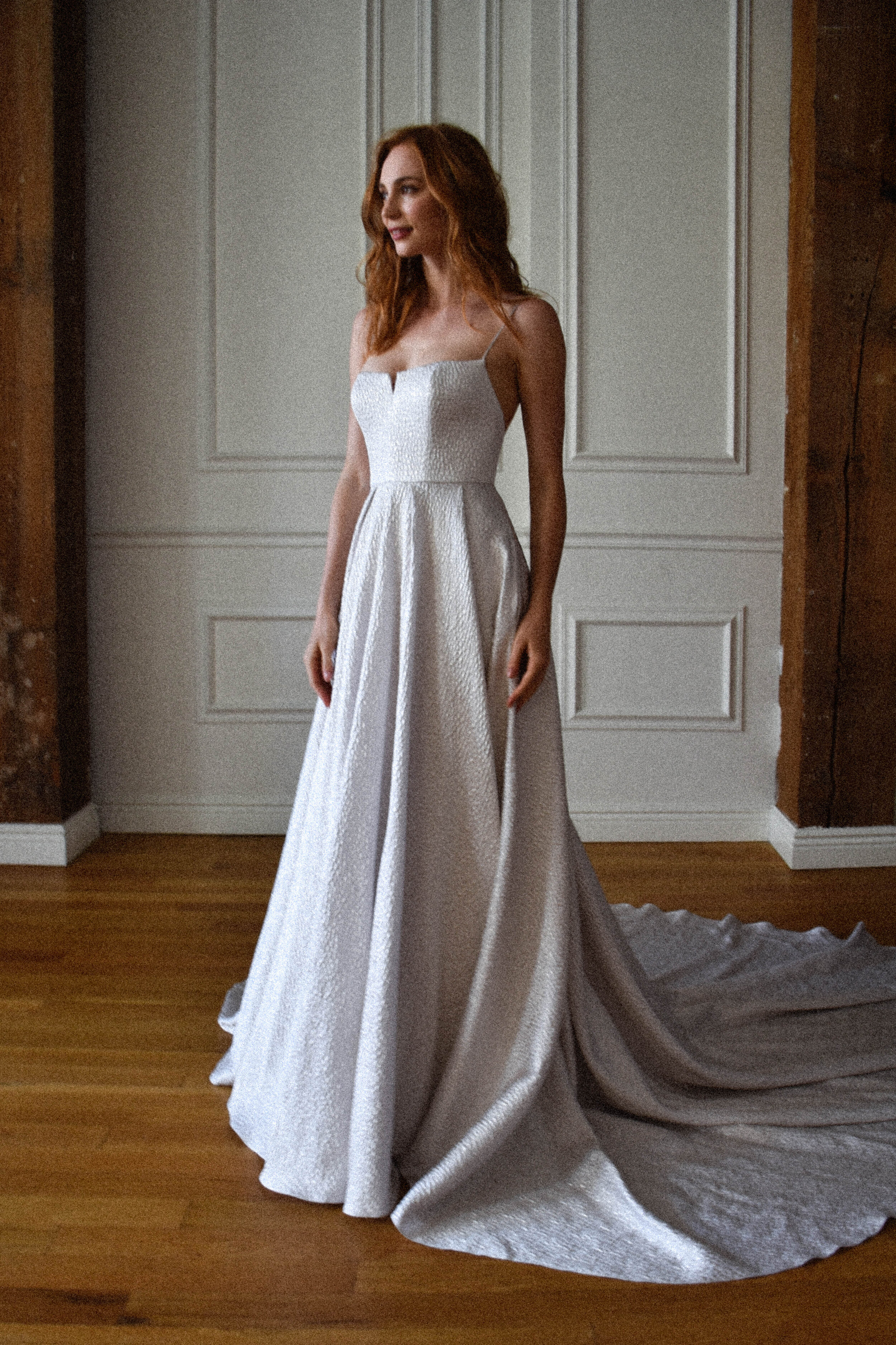 Arya silver wedding dress with straight neckline and light full skirt 4.jpg