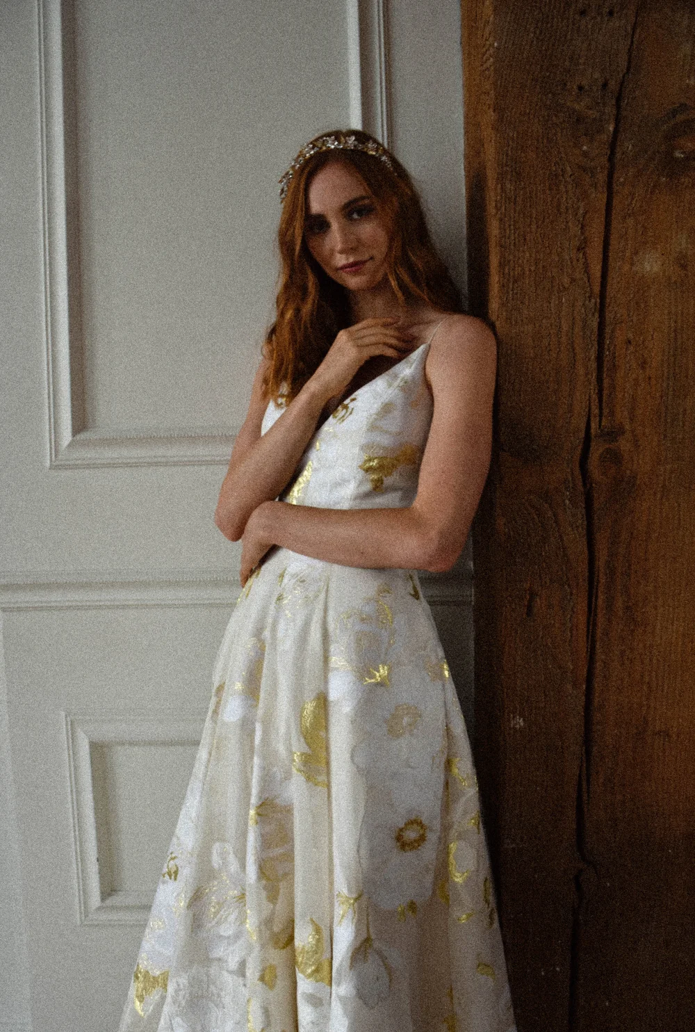 metallic gold wedding dress Long Formal Mother of the Bride Dress main image 0