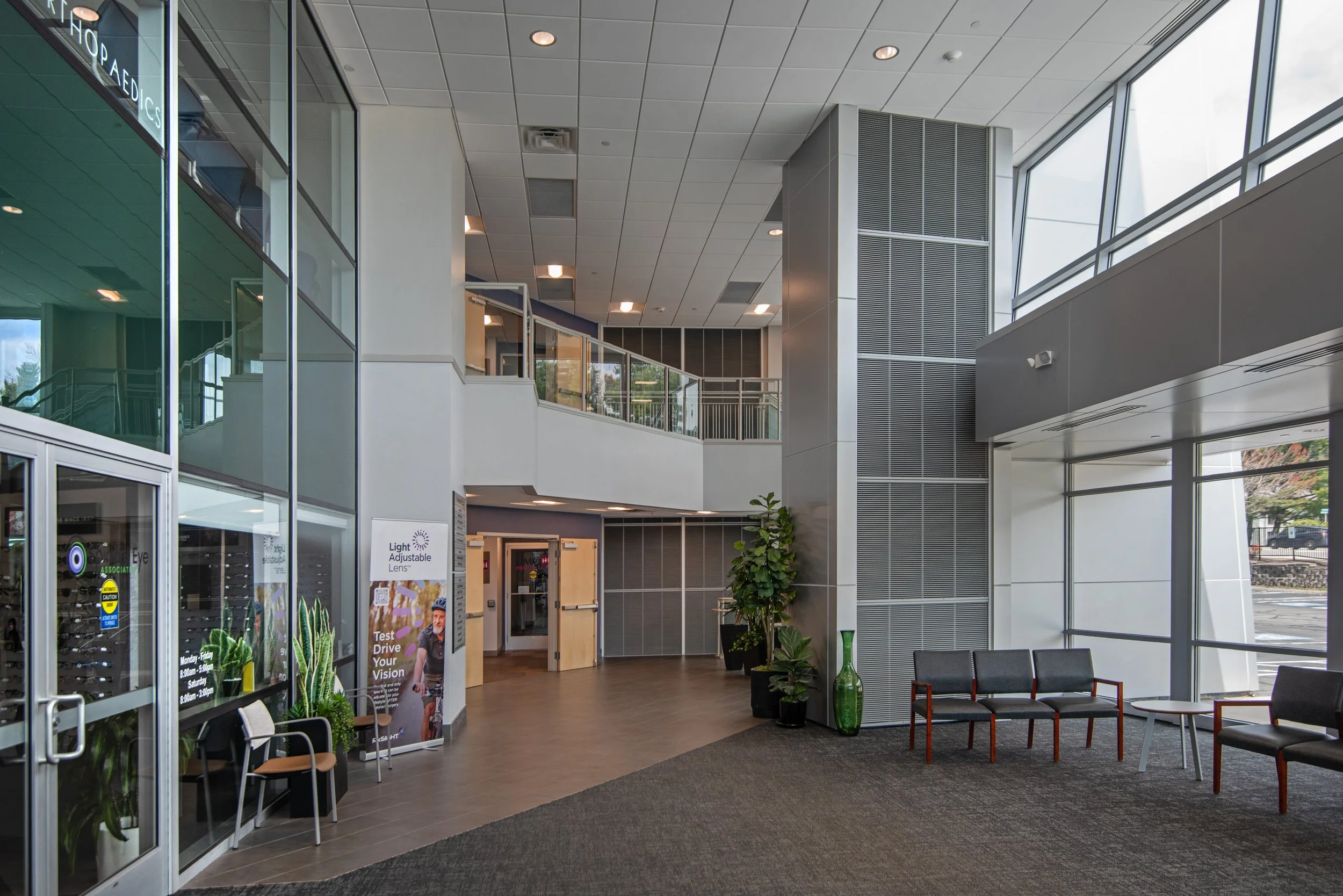 interior lobby of modern medical building