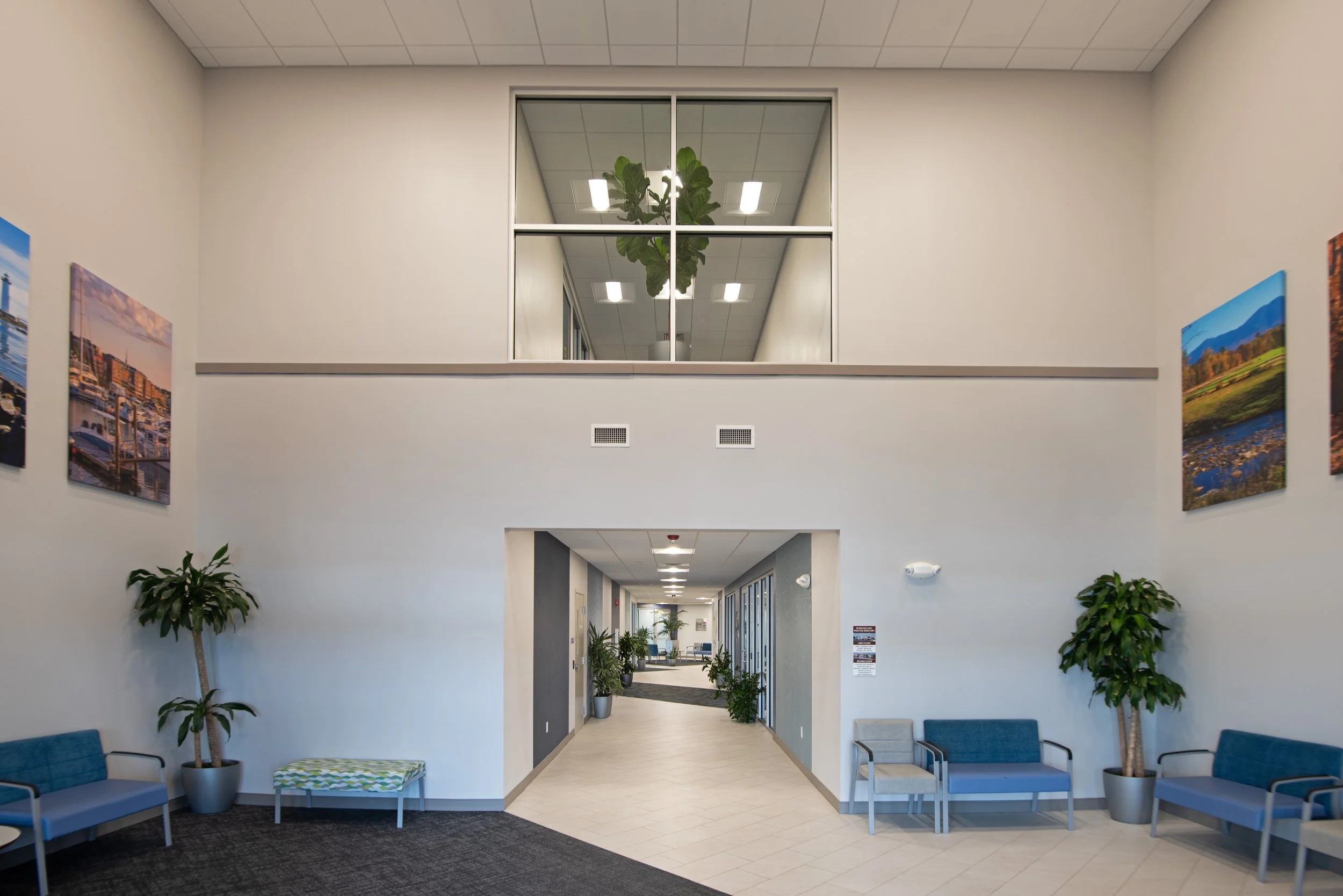 two story interior lobby