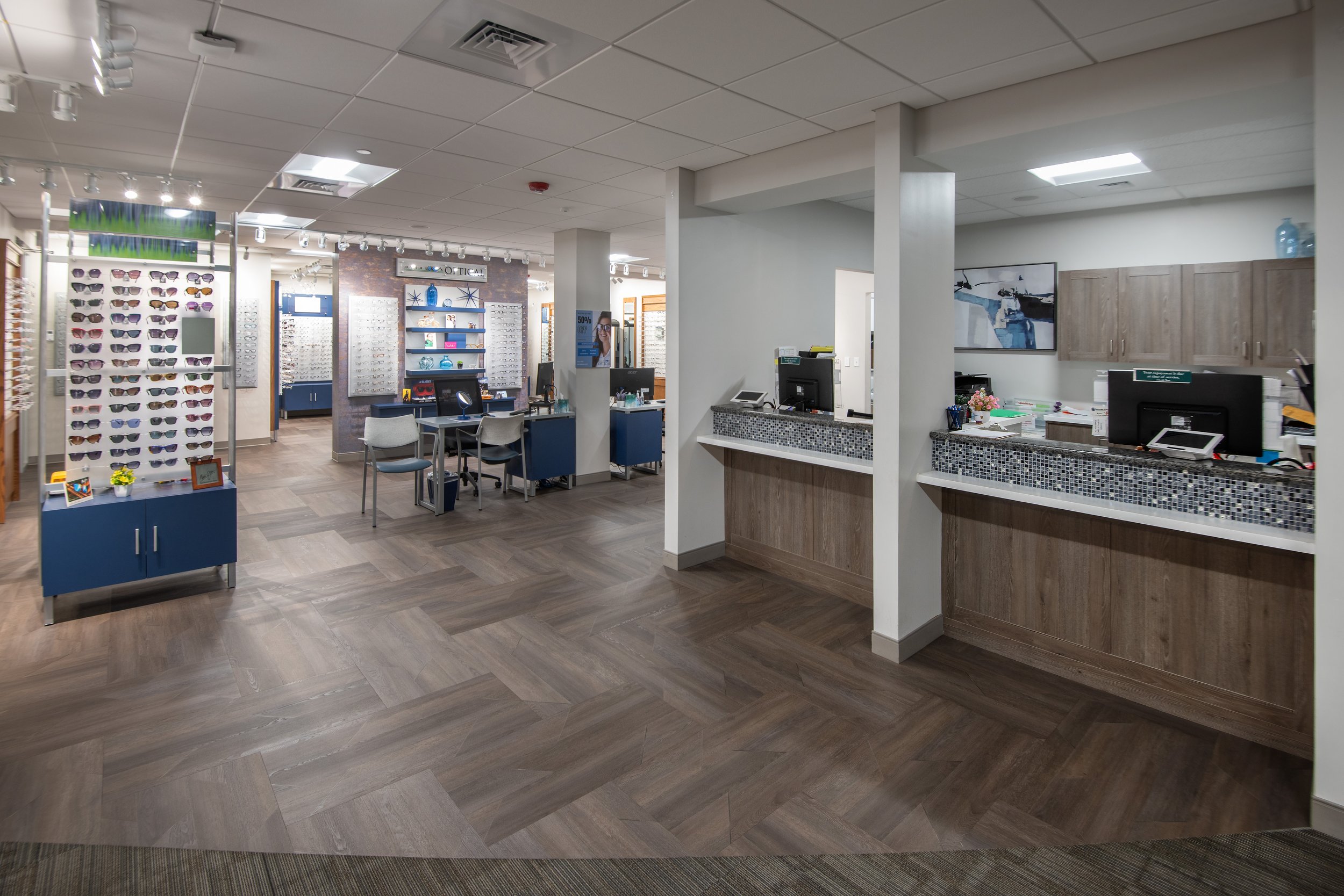 optical shop and reception