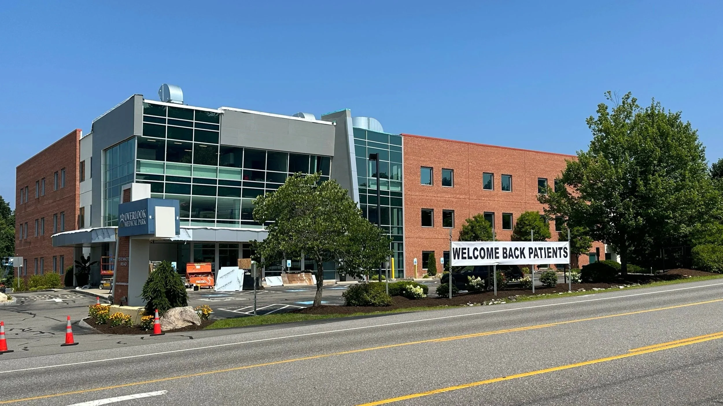modern medical building exterior under construction