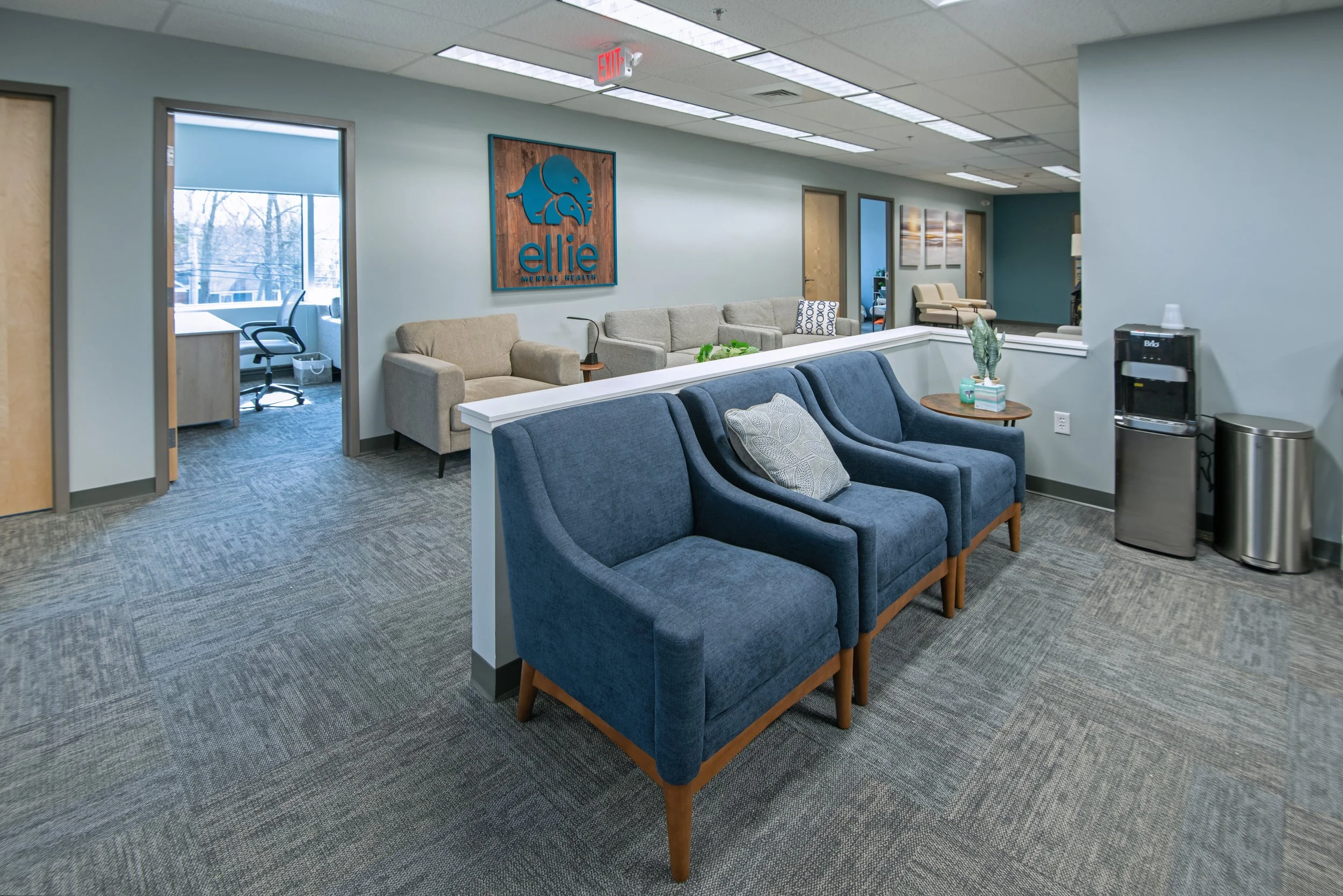 Waiting area for mental health office
