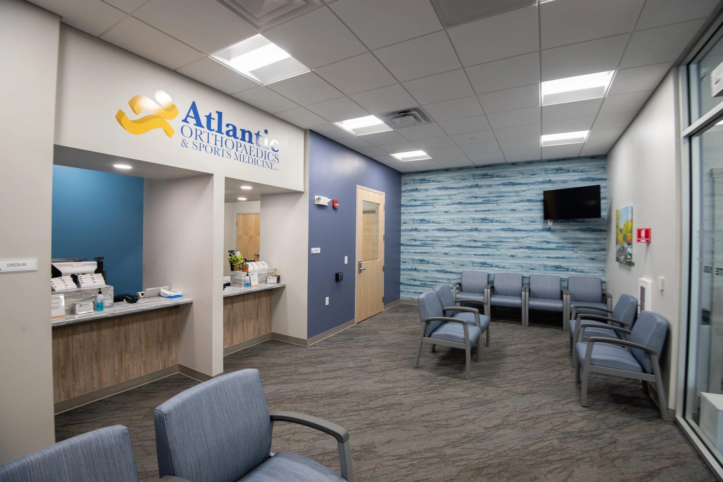 reception and patient waiting area of orthopedic center