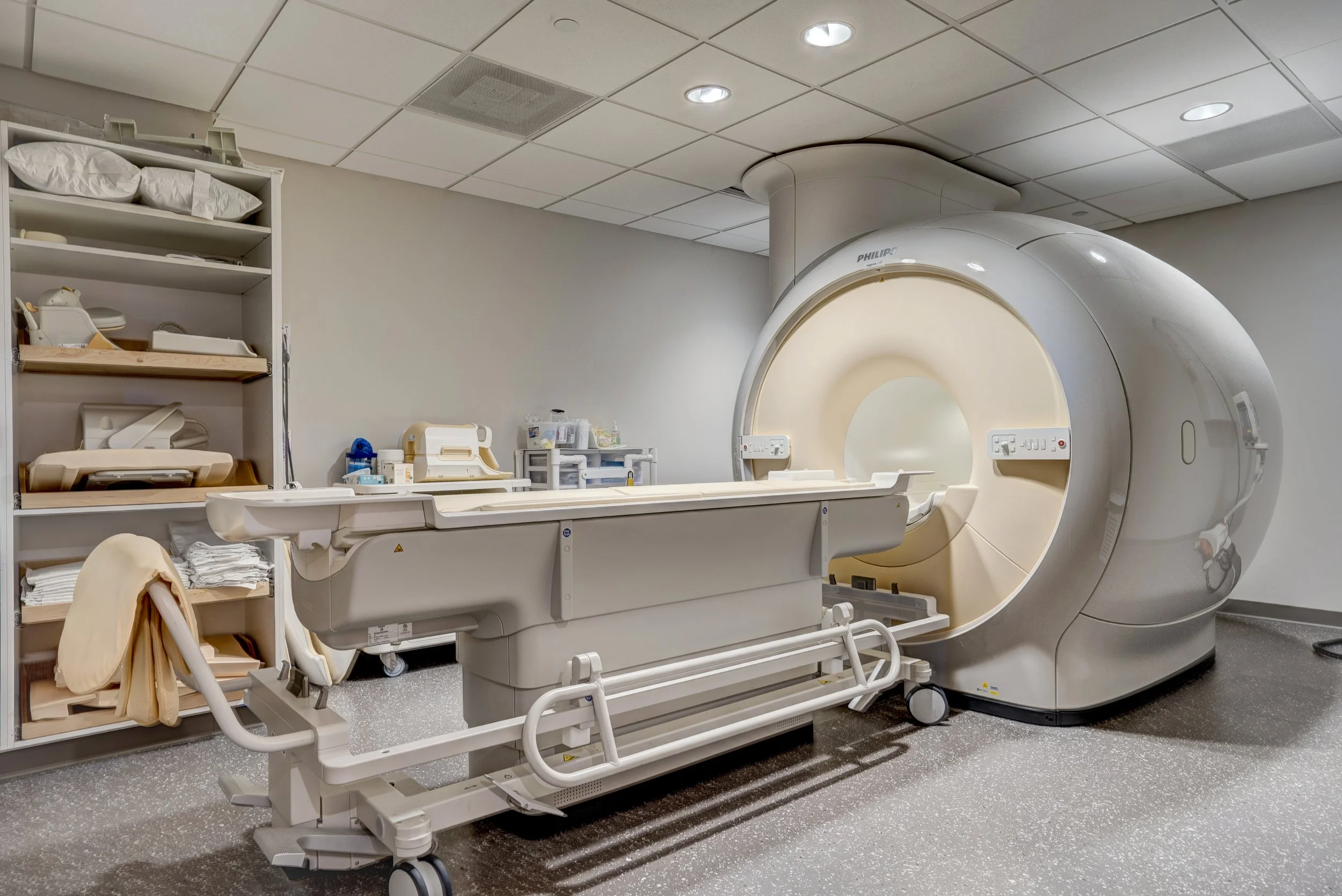 MRI machine with medical equipment