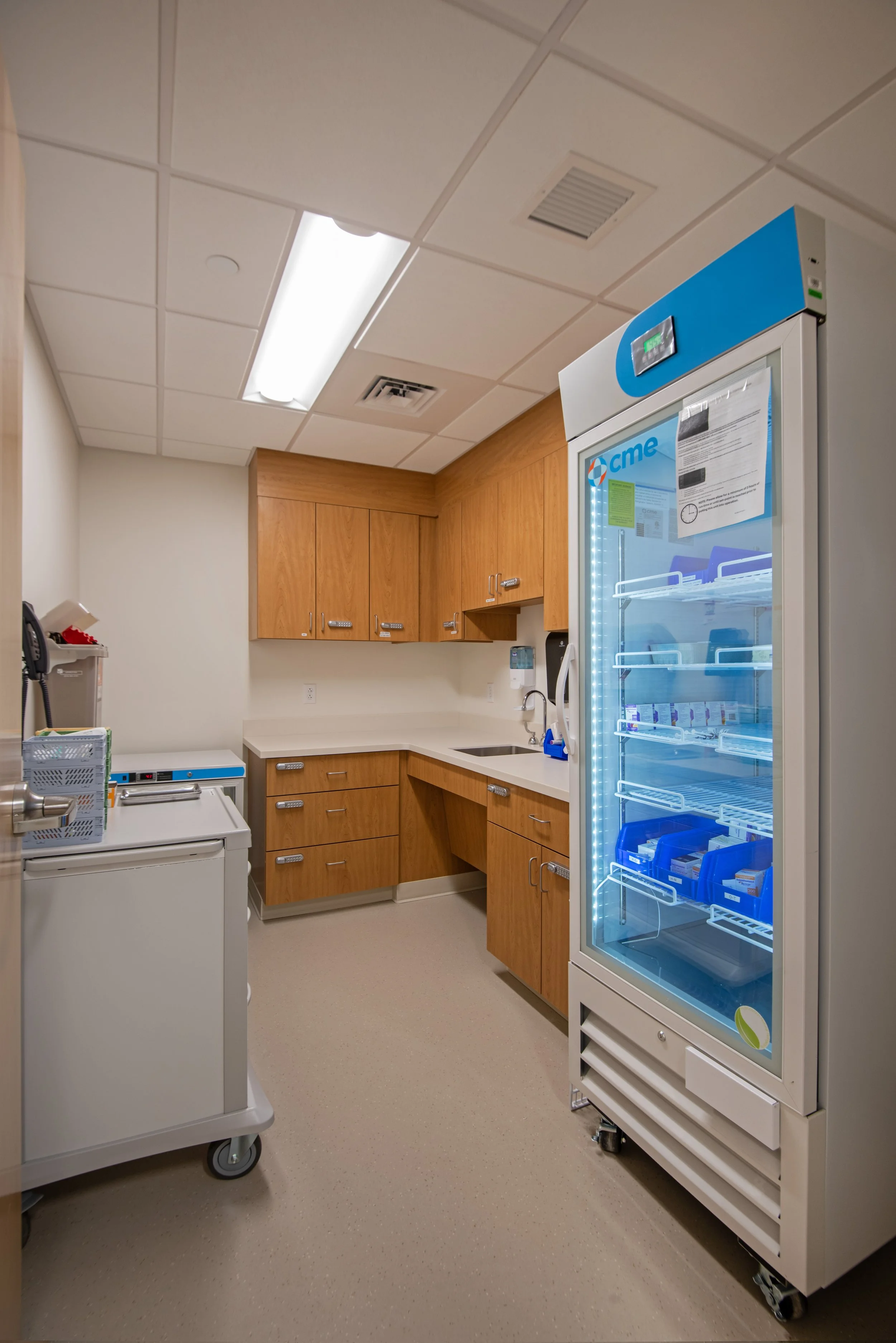 employee lounge with refrigerator  
