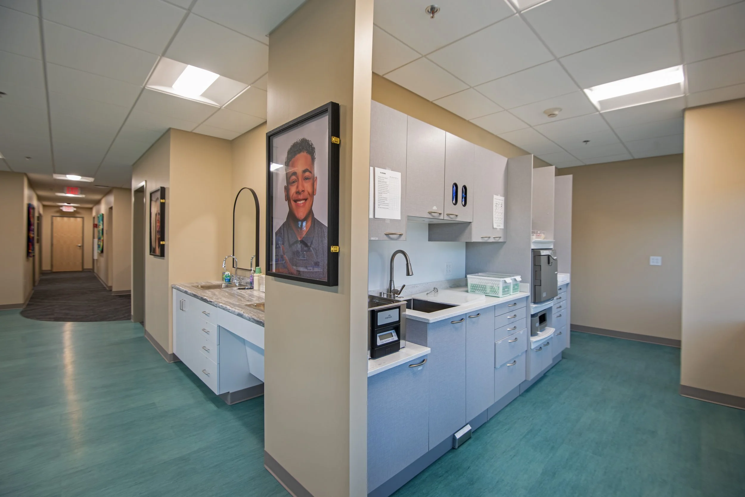 Sinks and sterilization area for orthodontist office