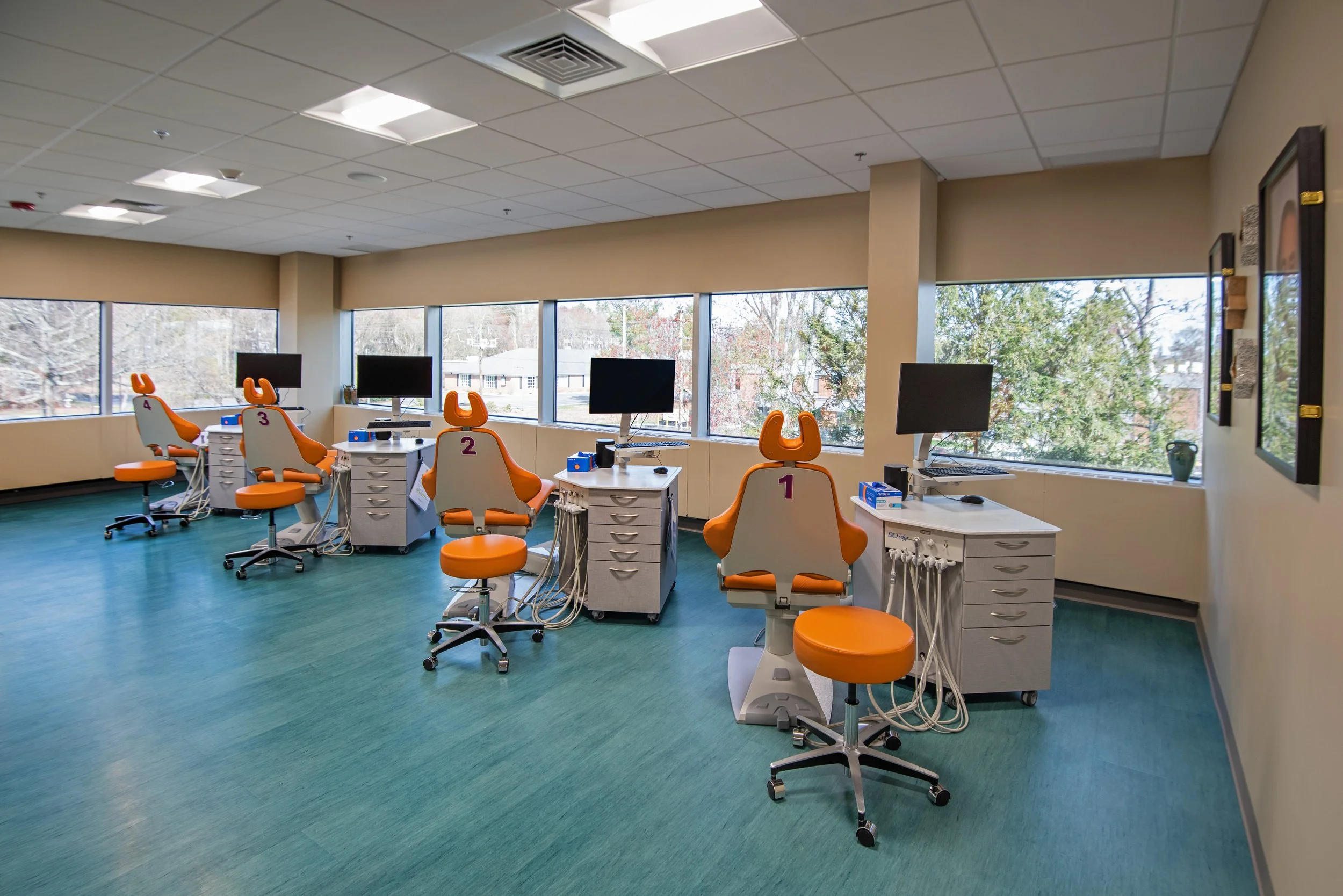 open concept patient chairs for orthodontist