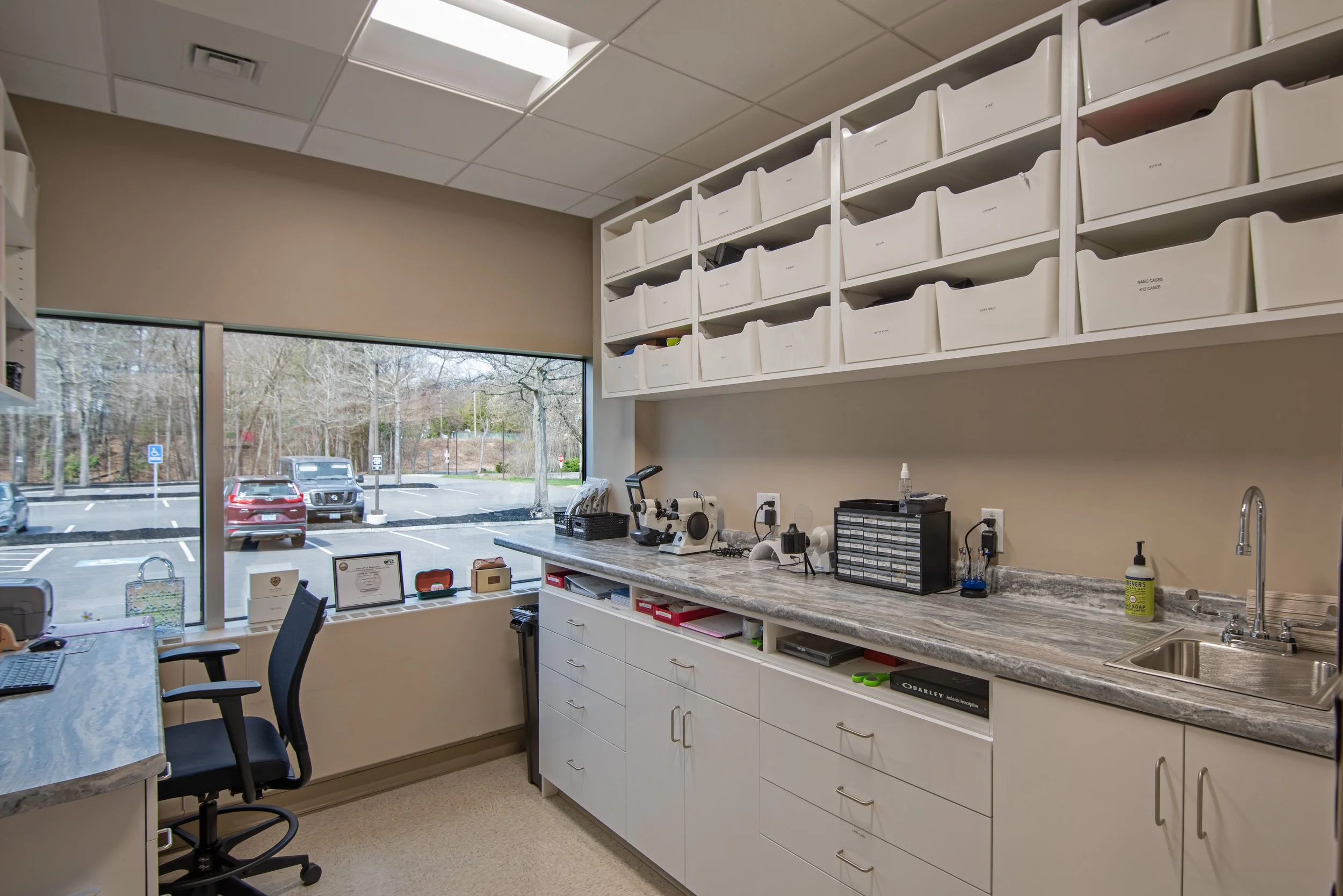 storage and office in optical office
