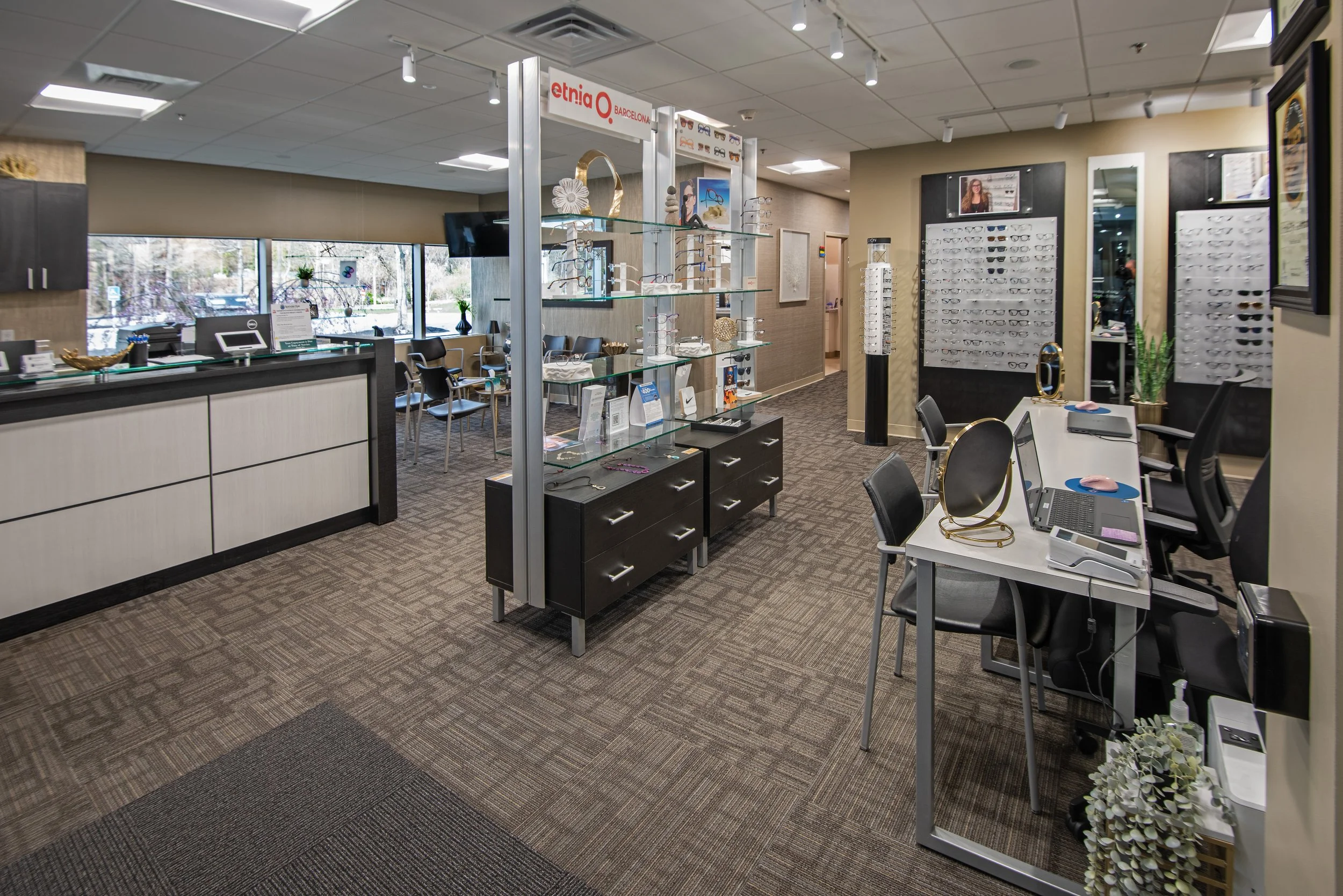 optical shop and reception desk