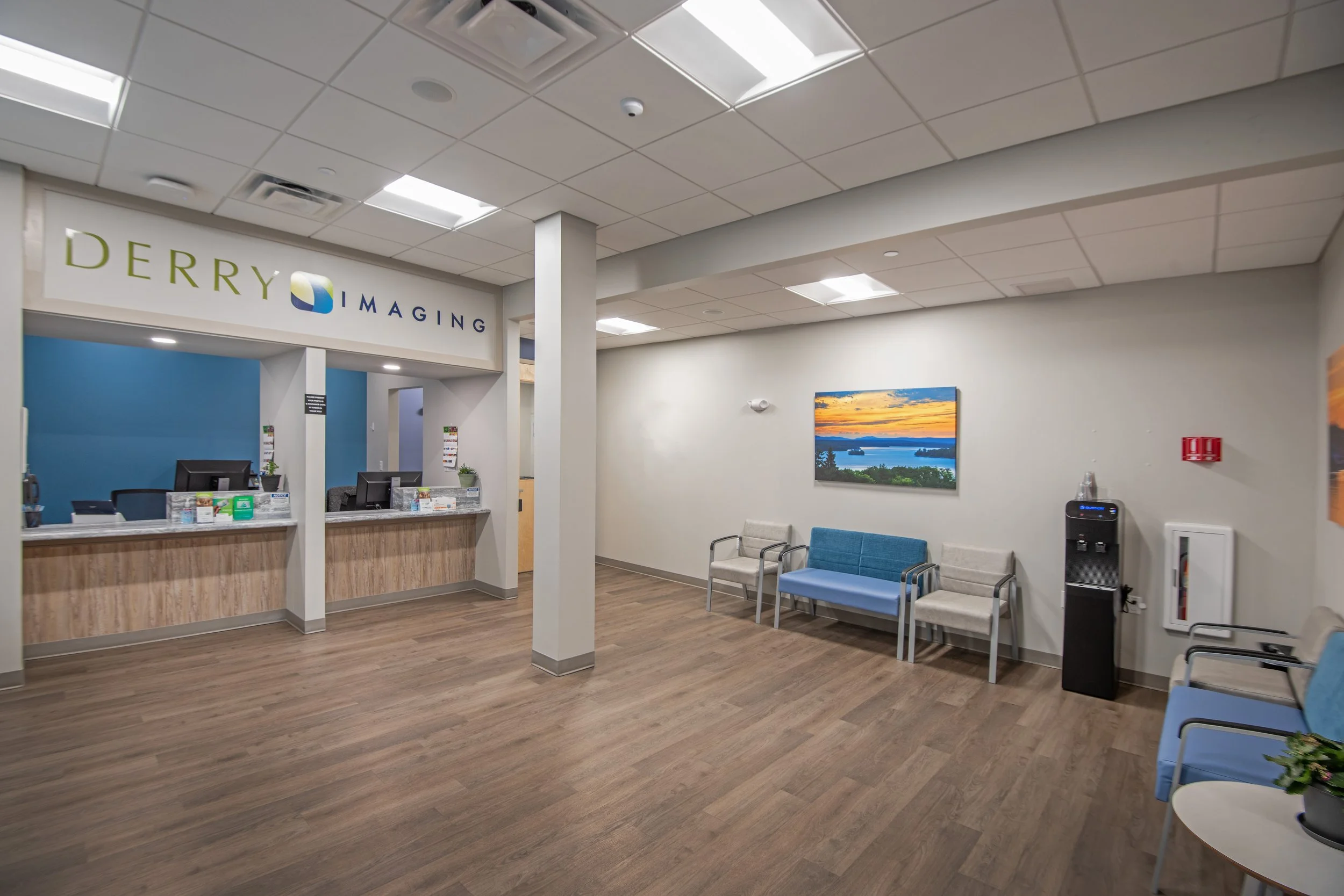 interior reception area and waiting room for digital imaging medical center
