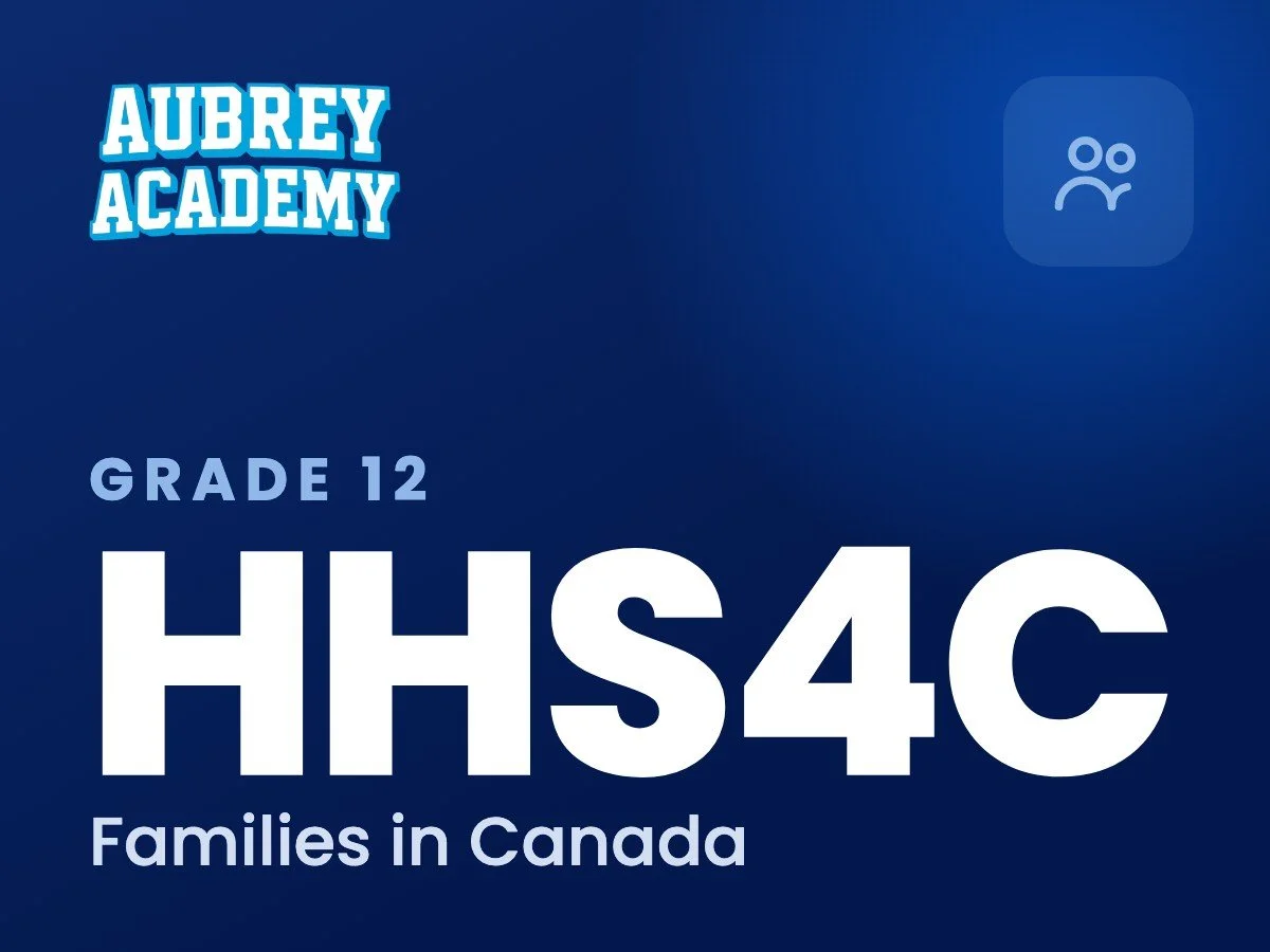 HHS4C Families in Canada online course, Aubrey Academy