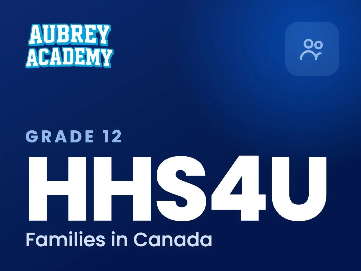 HHS4U Families in Canada online course, Aubrey Academy