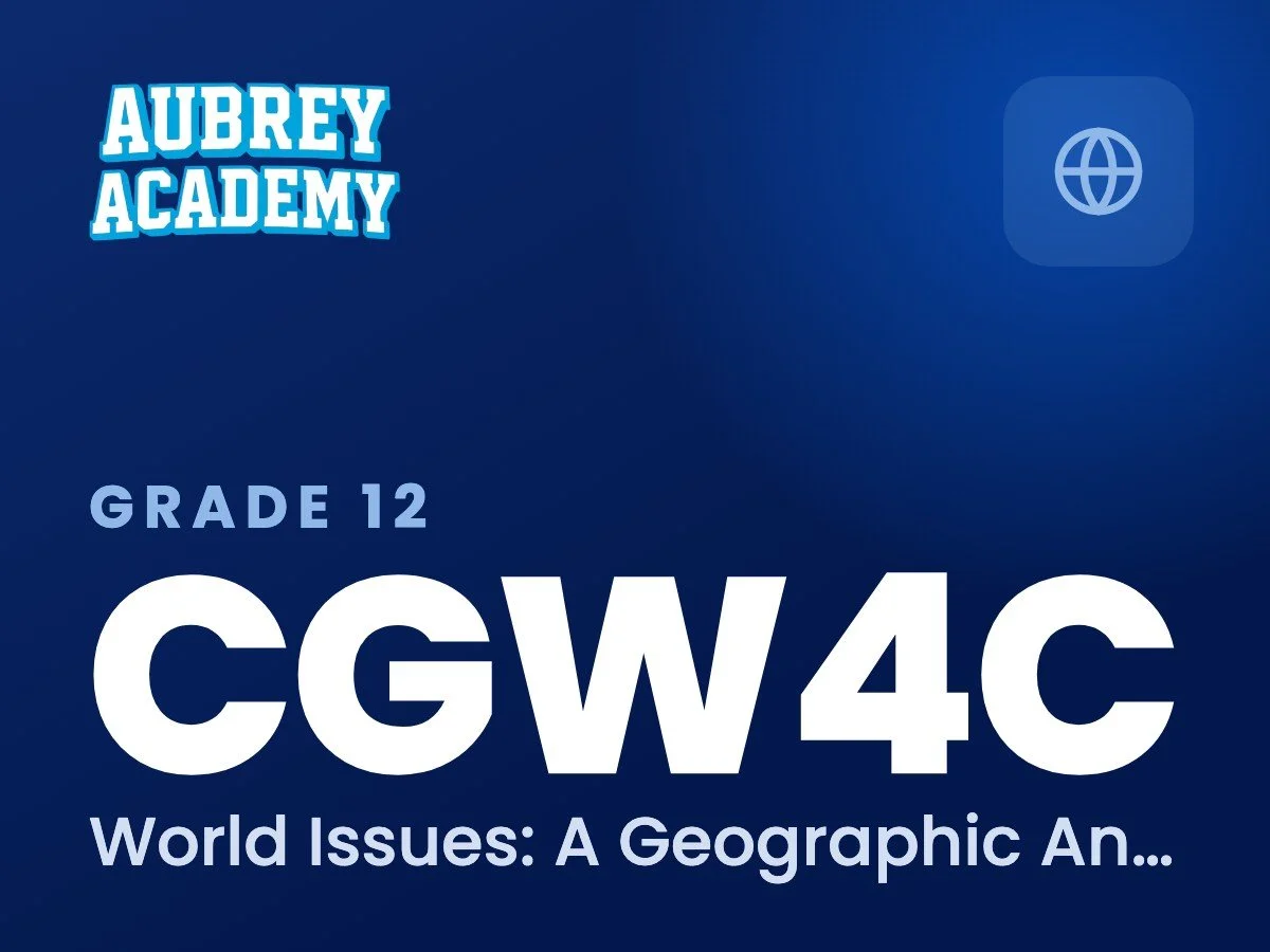 CGW4C World Issues: A Geographic Analysis online course, Aubrey Academy