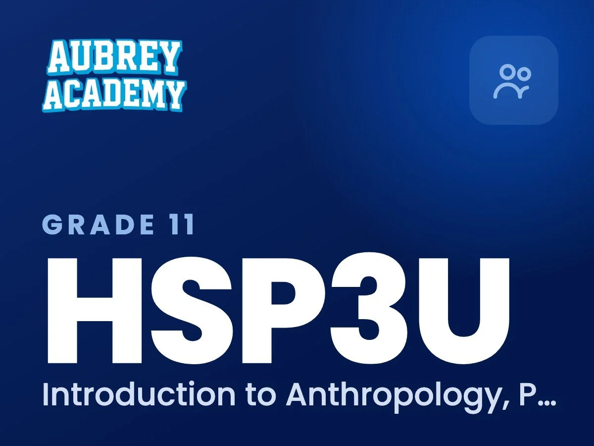 HSP3U Introduction to Anthropology, Psychology, and Sociology online course, Aubrey Academy