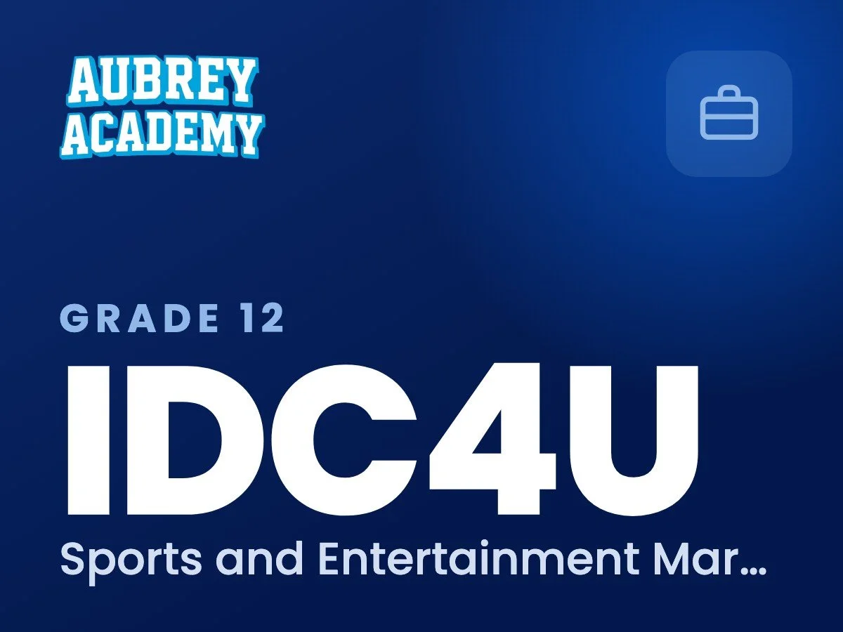 IDC4U Sports and Entertainment Marketing online course, Aubrey Academy