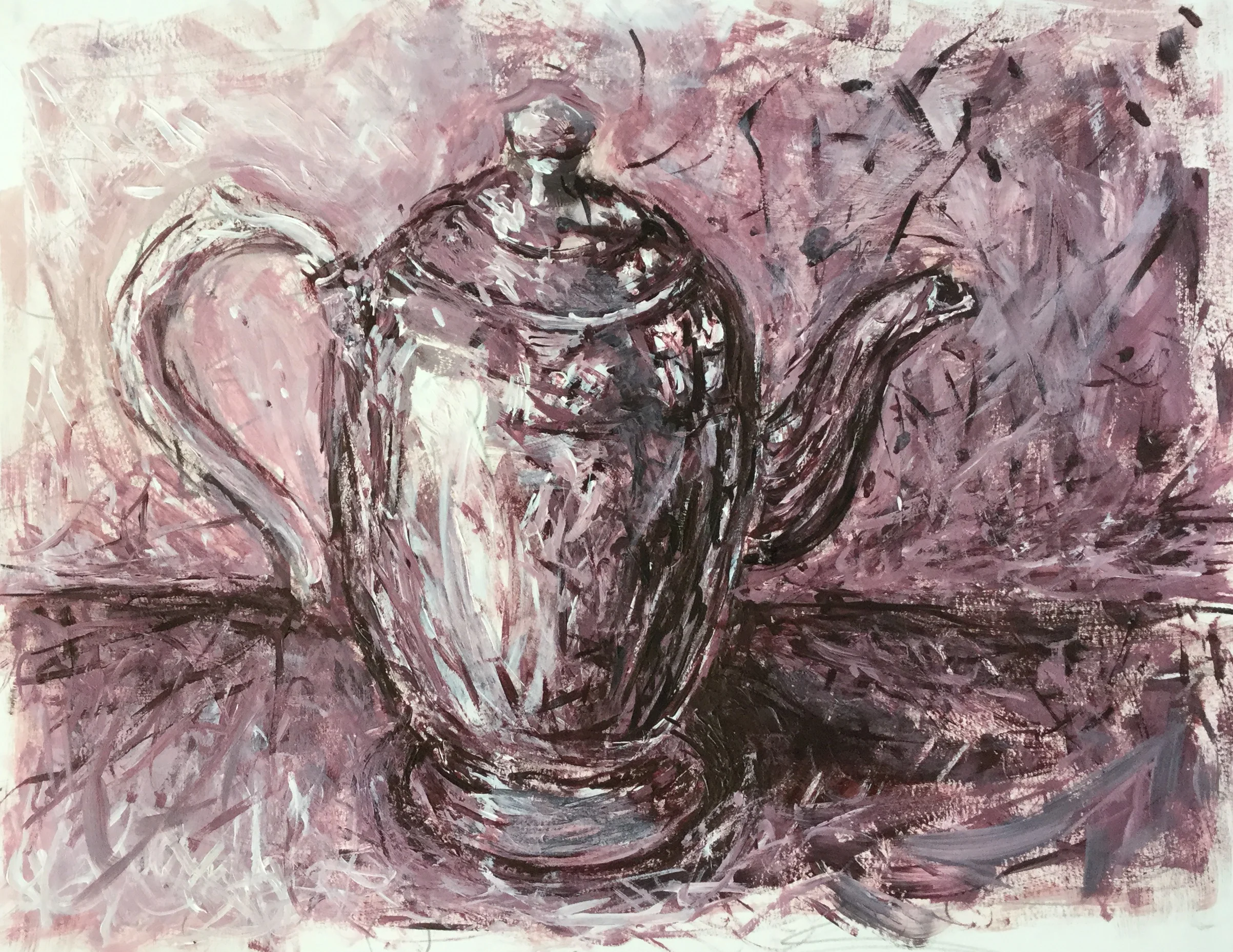 PAINTING SUMMER INTENSIVE -Pratt Munson Williams and Proctor Art Institute Project 1- Grey Scale Still Life Acrylic on Canvas Paper
