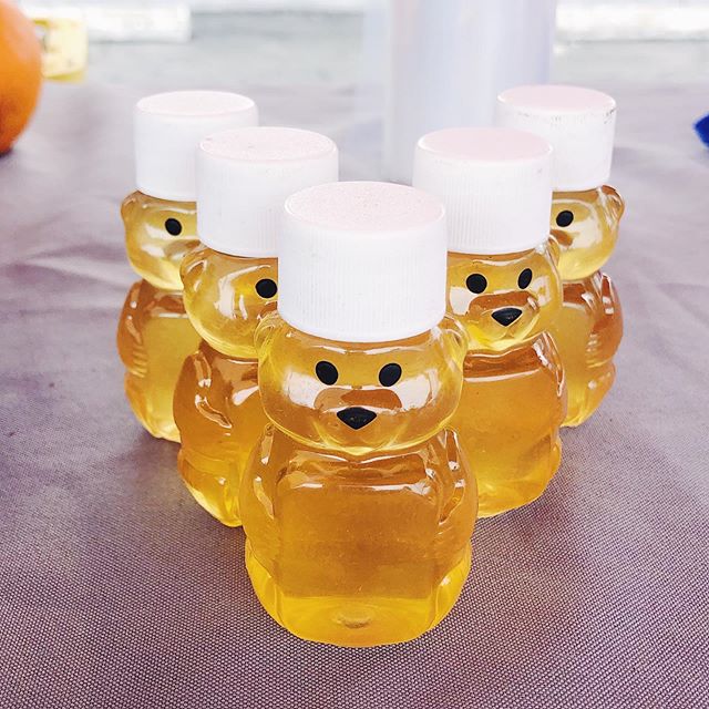 These tiny honey bears were lined up like this at the market and it honestly made me so happy.