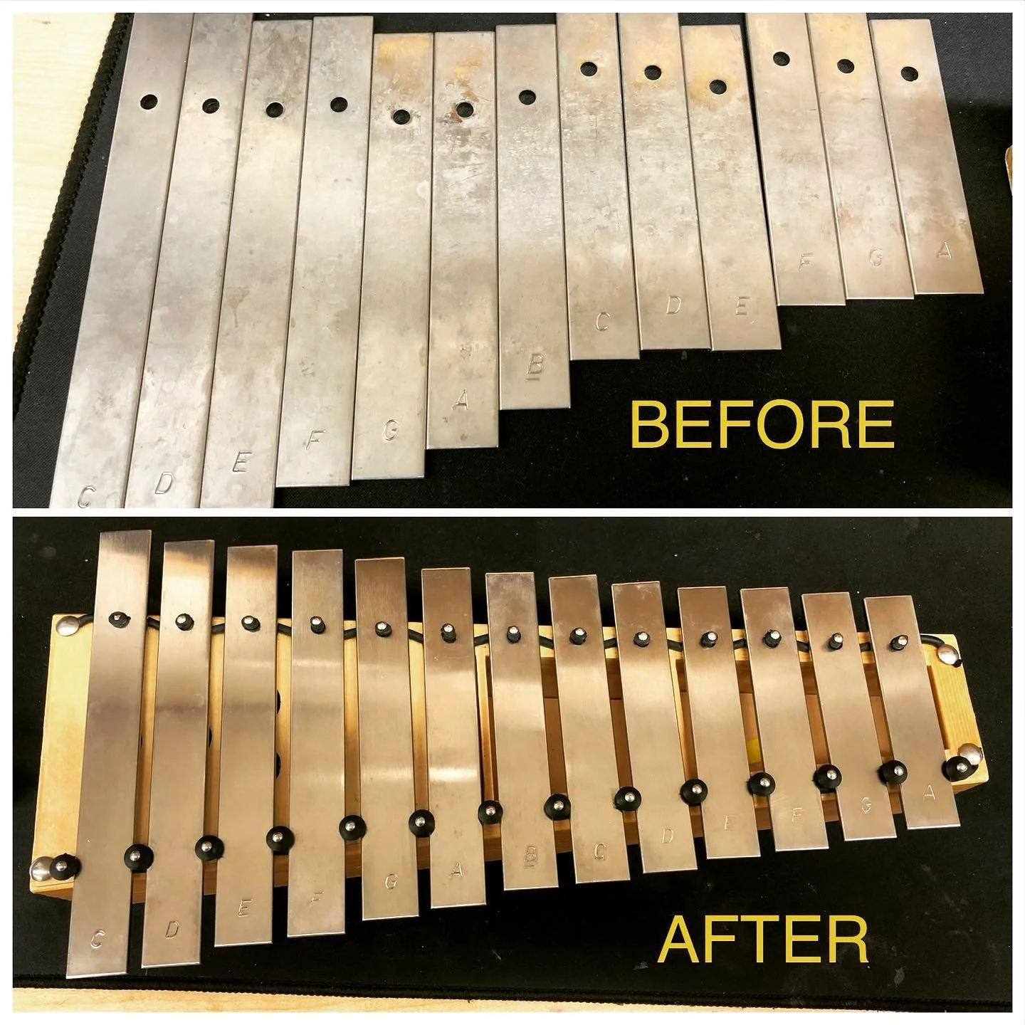 We occasionally get the odd orff instrument in the shop for servicing and our very own Dominique Bernath is always up to the task!

Got a drum or a classroom instrument that needs some love? Swing by and we&rsquo;ll give it it&rsquo;s dues 😍

#tapes