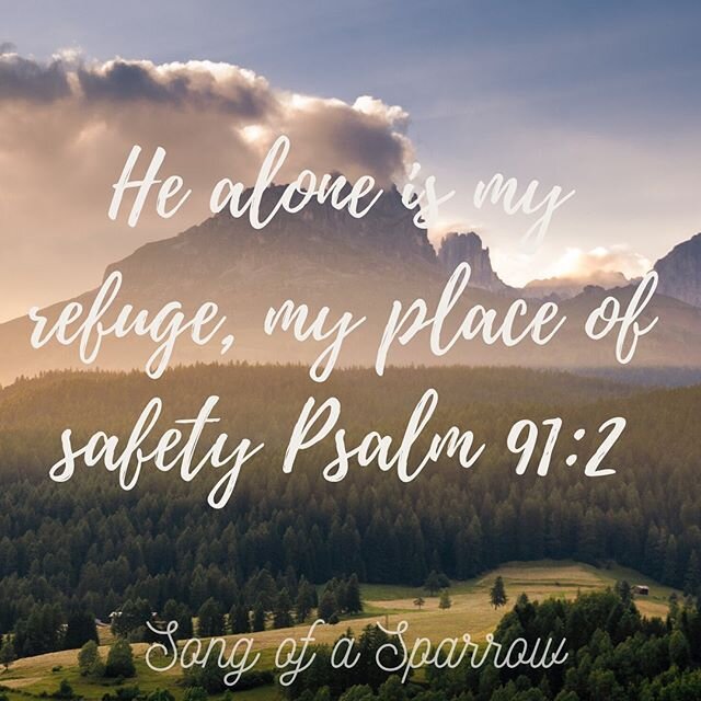Where do you run when you&rsquo;re discouraged, frightened, frustrated, or just need a reprieve? #Psalm91:2 #songofasparrow #speakemily #refuge #peace #love #perfectpeace #calm