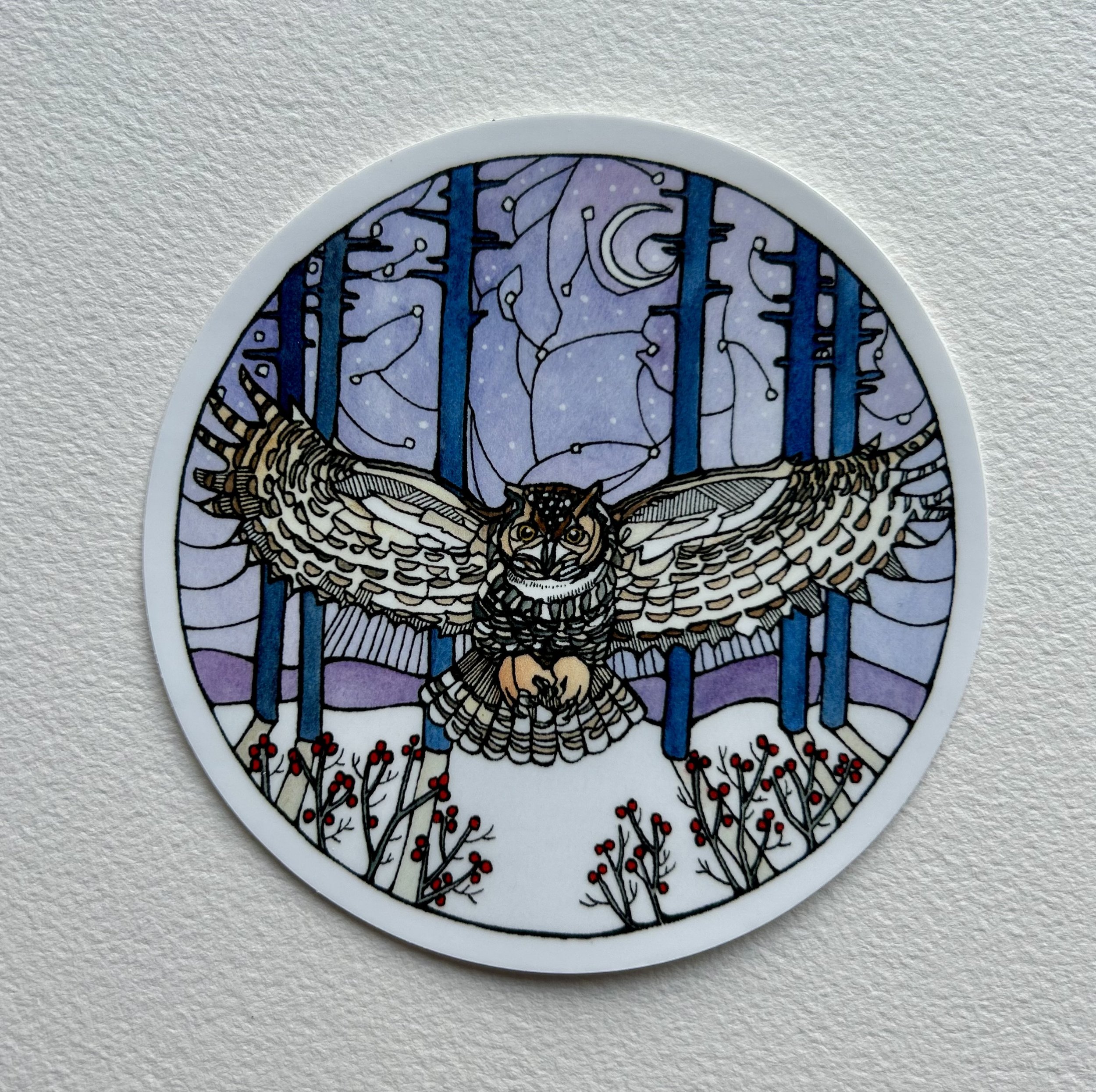 Winter Owl Sticker