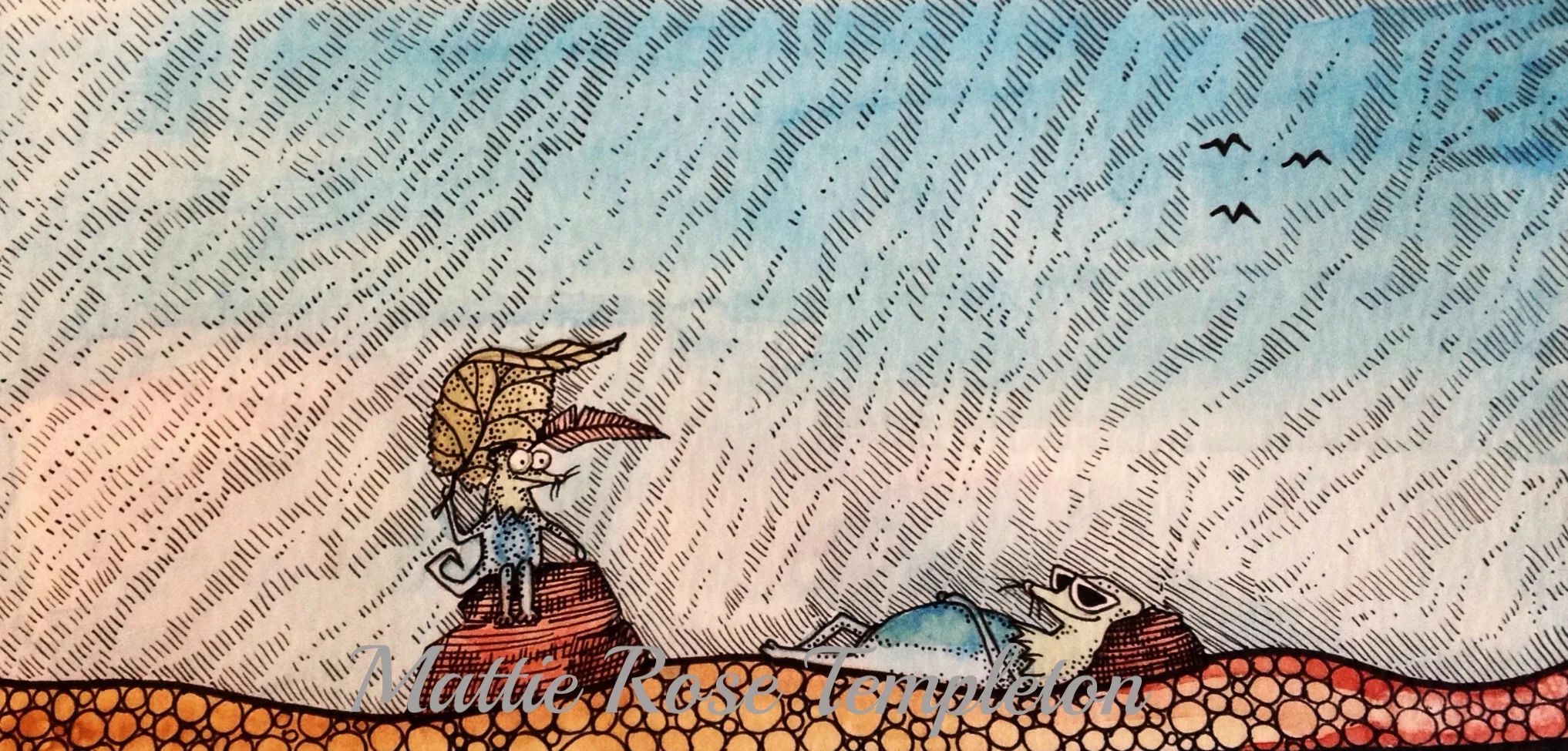 Whimblers sun bathing