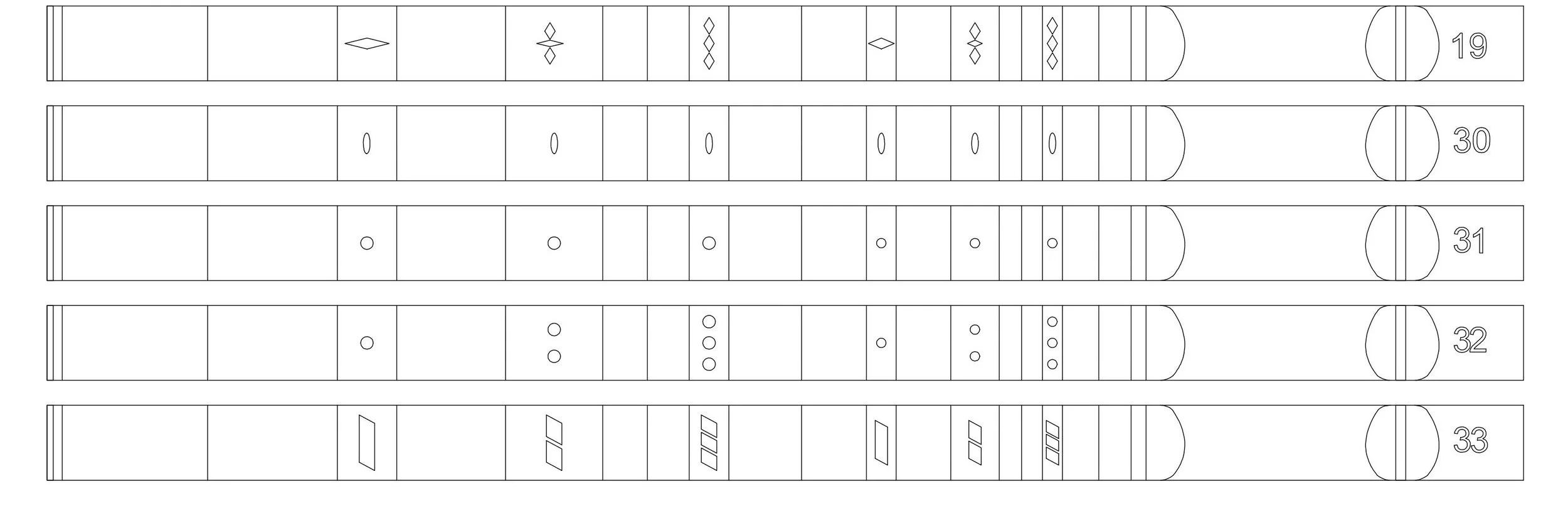 Standard Inlay Patterns — McCafferty Dulcimers