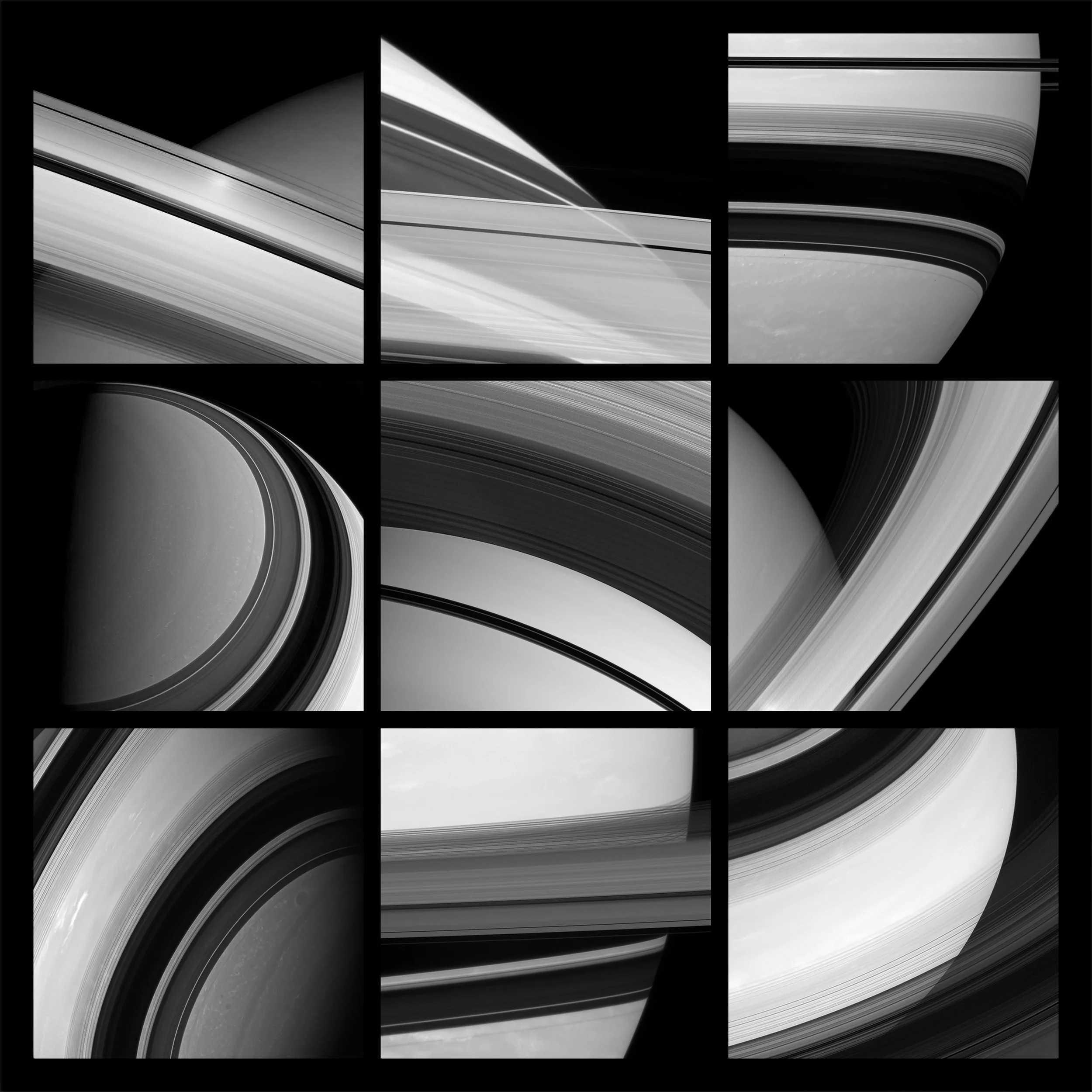 KOSMOS/Saturn II , 2015, archival black-and-white print, 33" x 33"