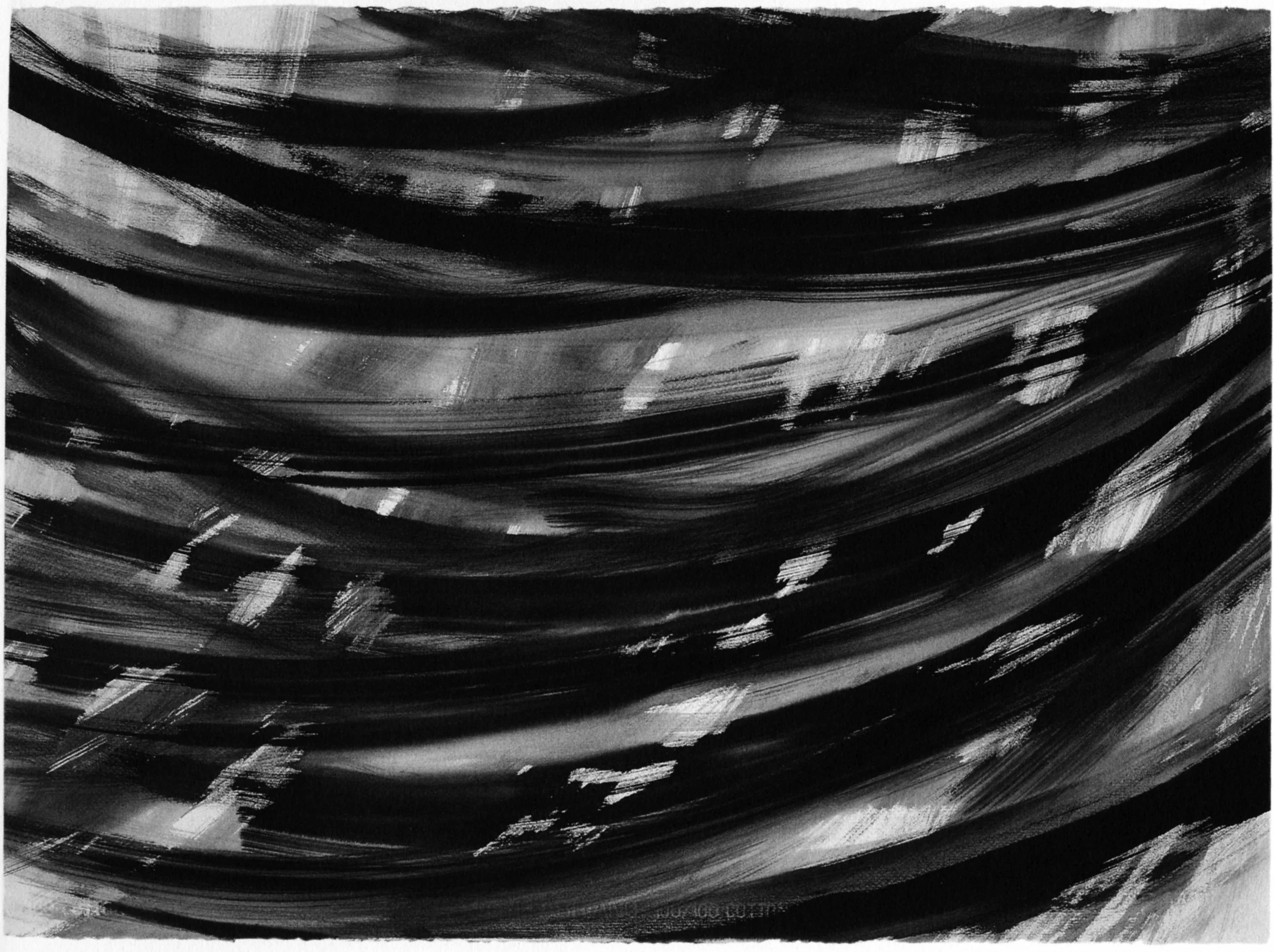 Untitled 13 , 2001, sumi ink and watercolor on paper, 22.5"H x 29.5"W