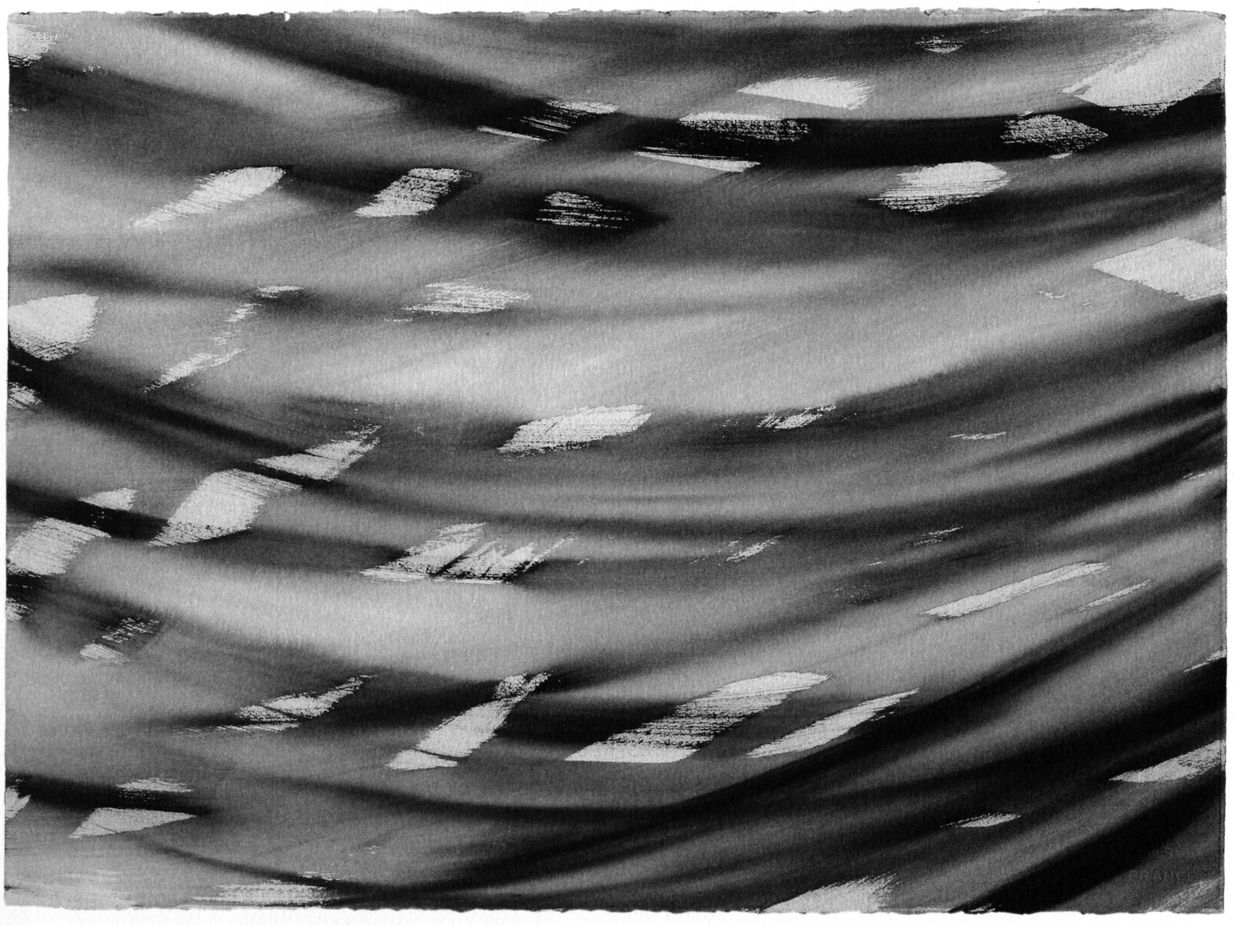 Untitled 8 , 2001, sumi ink and watercolor on paper, 22.25"H x 30"W
