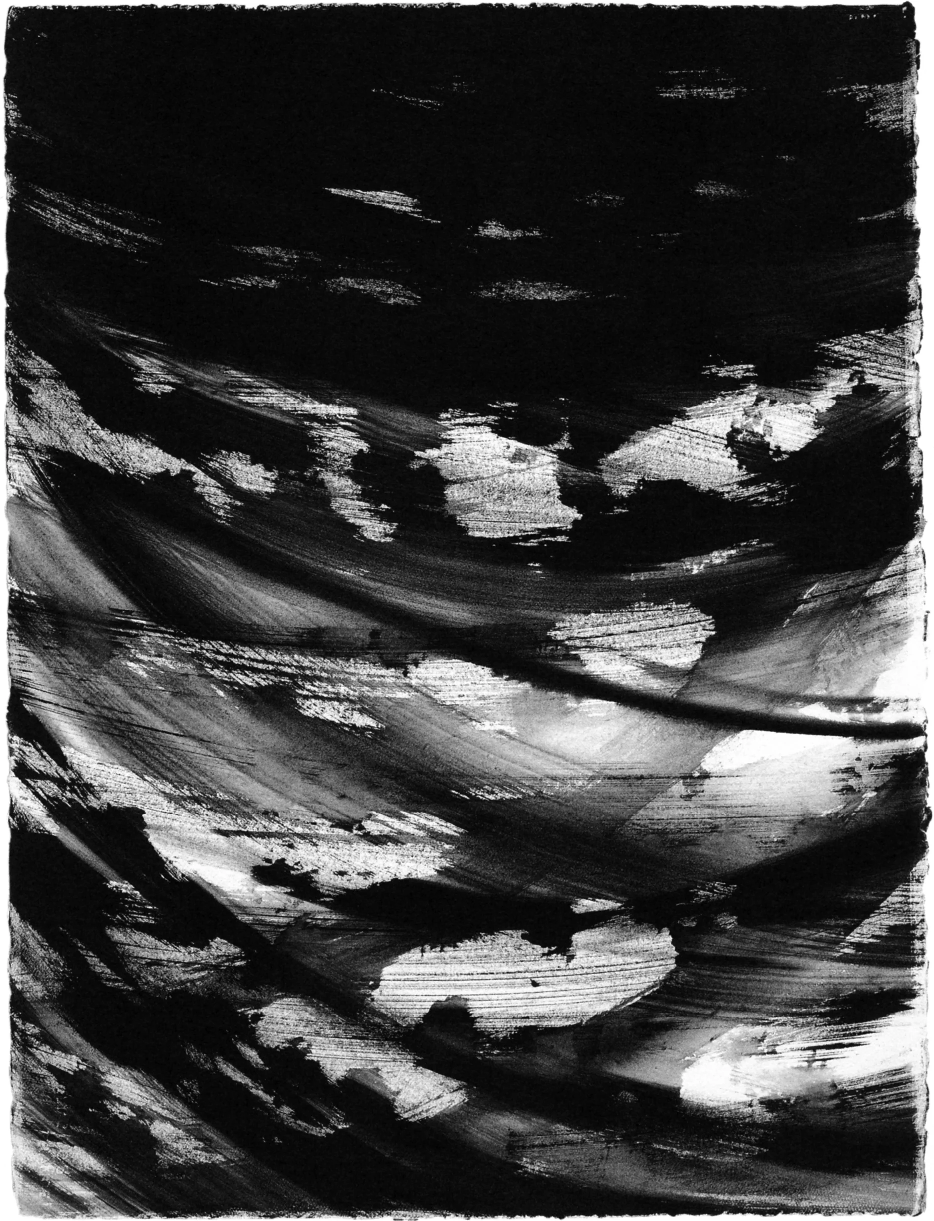 Untitled 6 , 2000-2001, sumi ink and graphite wash on paper, 30"H x 22.75"W