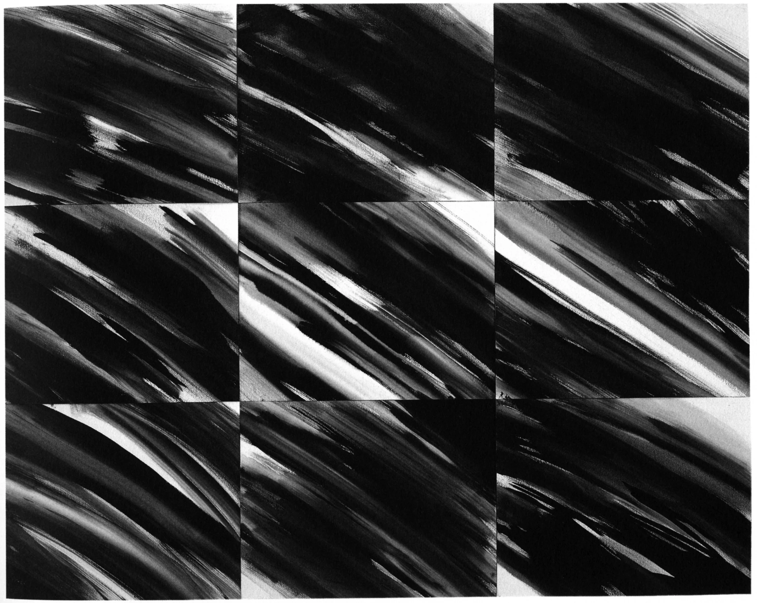 Riverrun , 2001, ink and watercolor on paper, 42"H x 48"W (9 panels)