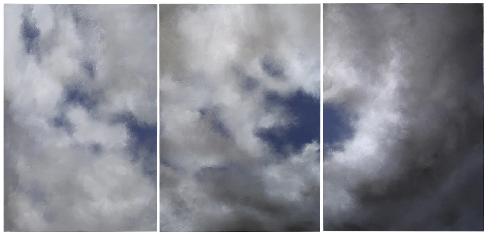Heaven's Breath XXXXIV , 2011, pastel on paper, 28"H x 60"W (3 panels)
