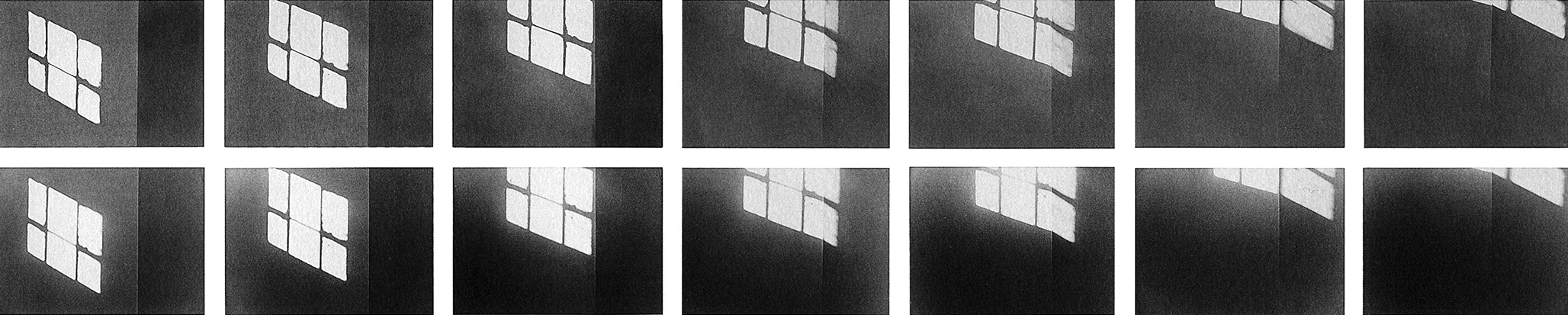 Equivalent Abstractions: Roma Window , 1975, 7 gelatin silver prints and 7 graphite drawings, 14.5"H x 19.5"W each